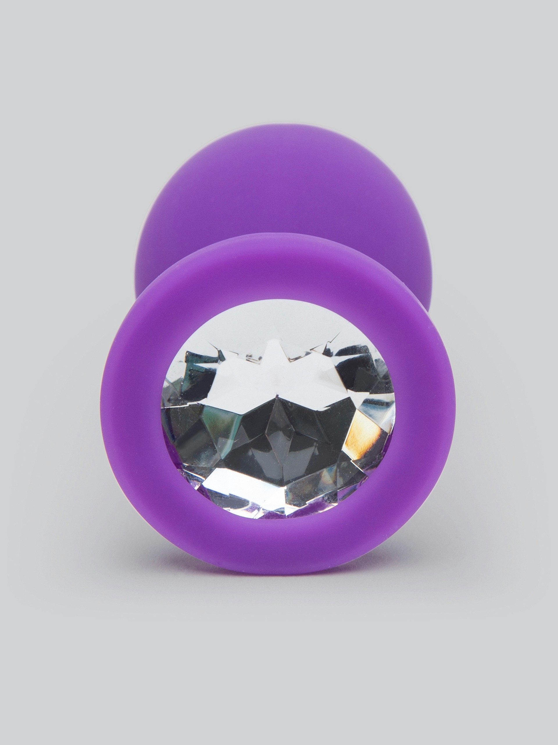 So Divine Sweet Sensation Small Clear Crystal Butt Plug 2.5 Inch, Purple, hi-res