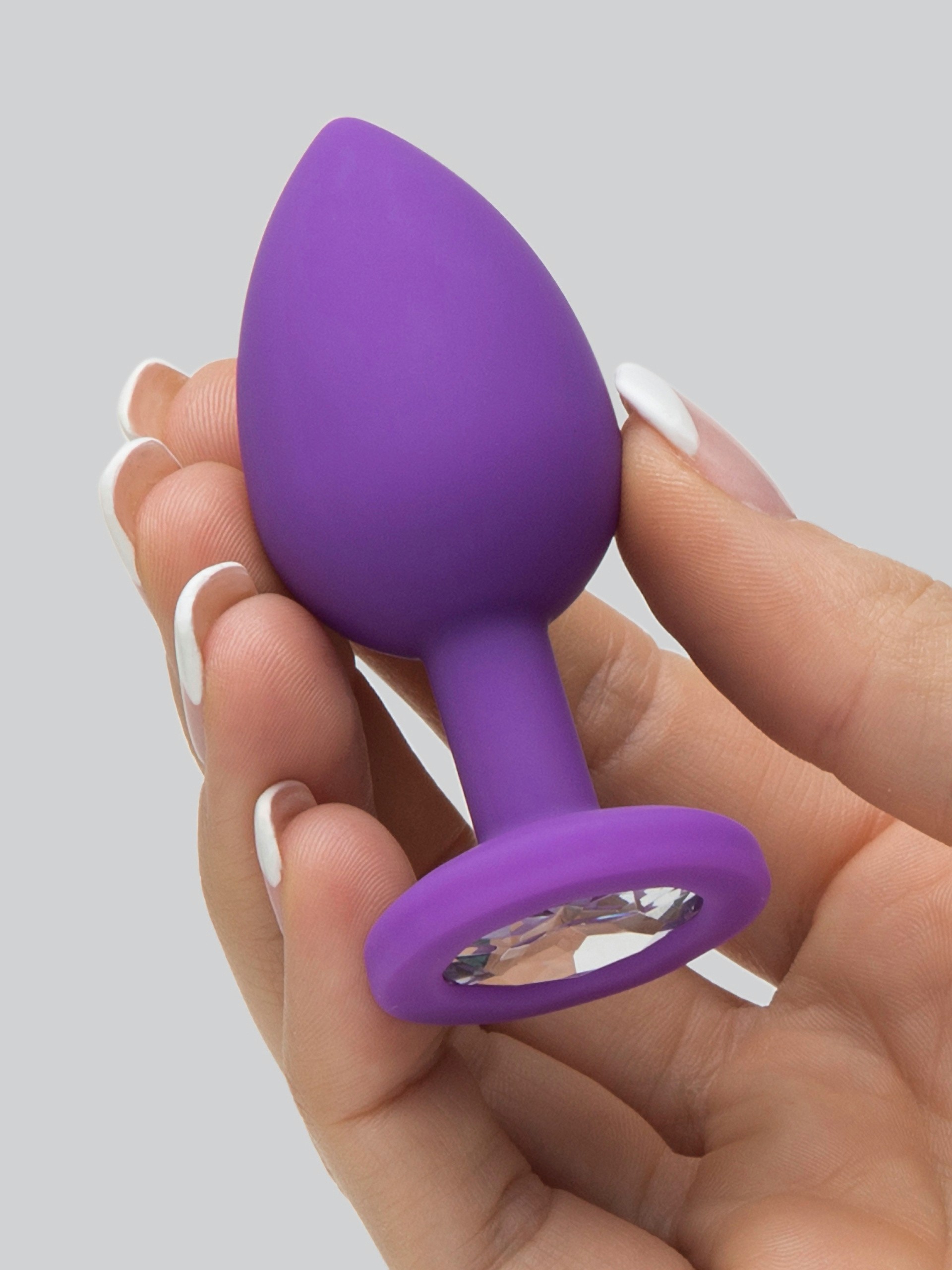 So Divine Sweet Sensation Small Clear Crystal Butt Plug 2.5 Inch, Purple, hi-res