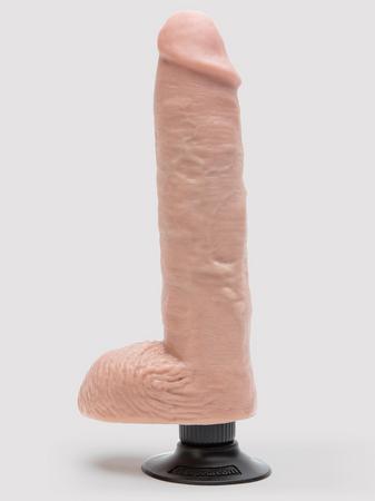 King Cock Ultra Realistic Vibrating Dildo with Balls and Suction Cup 9 Inch