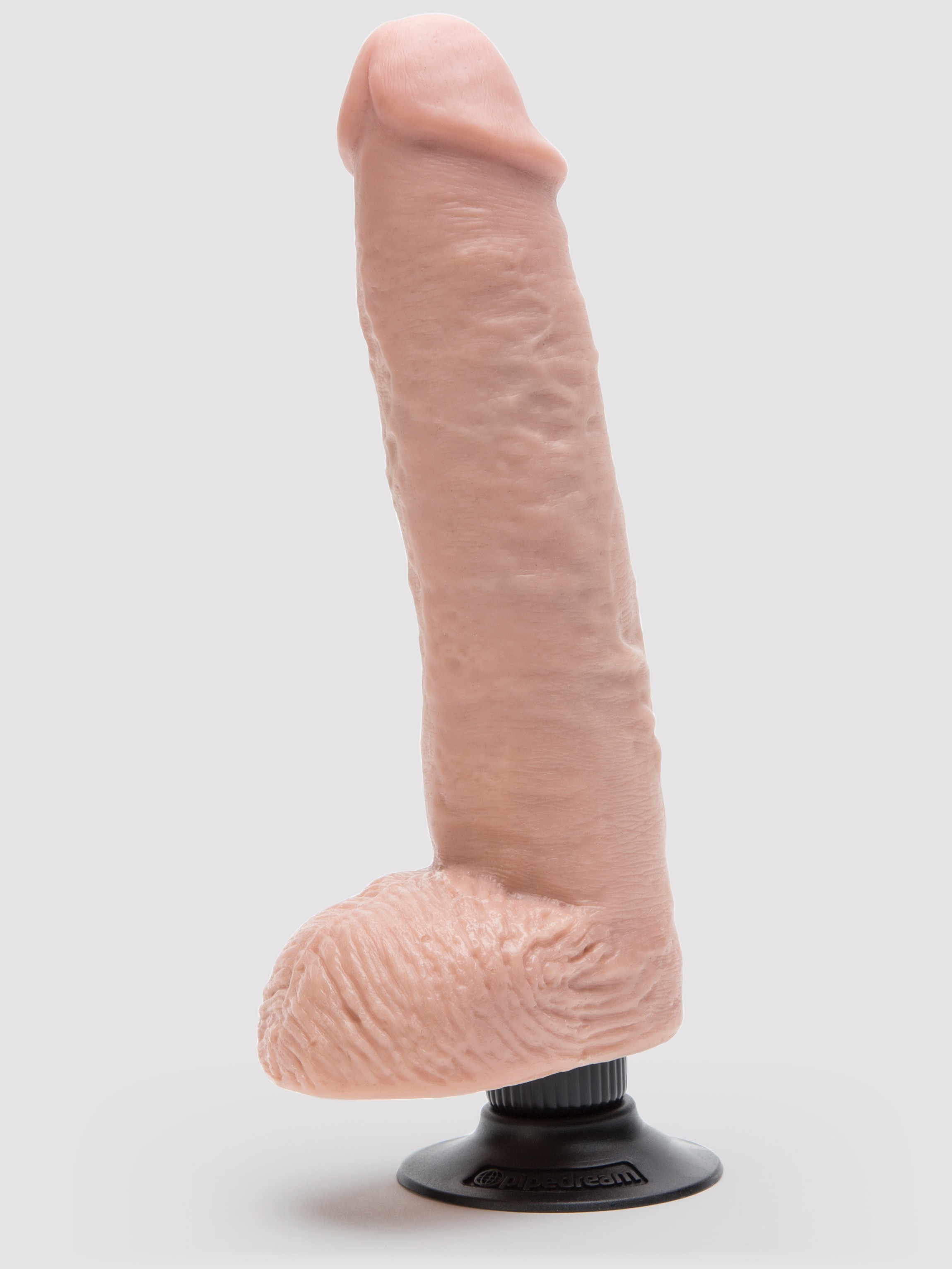King Cock Ultra Realistic Vibrating Dildo with Balls and Suction Cup 9 Inch, Flesh Pink, hi-res