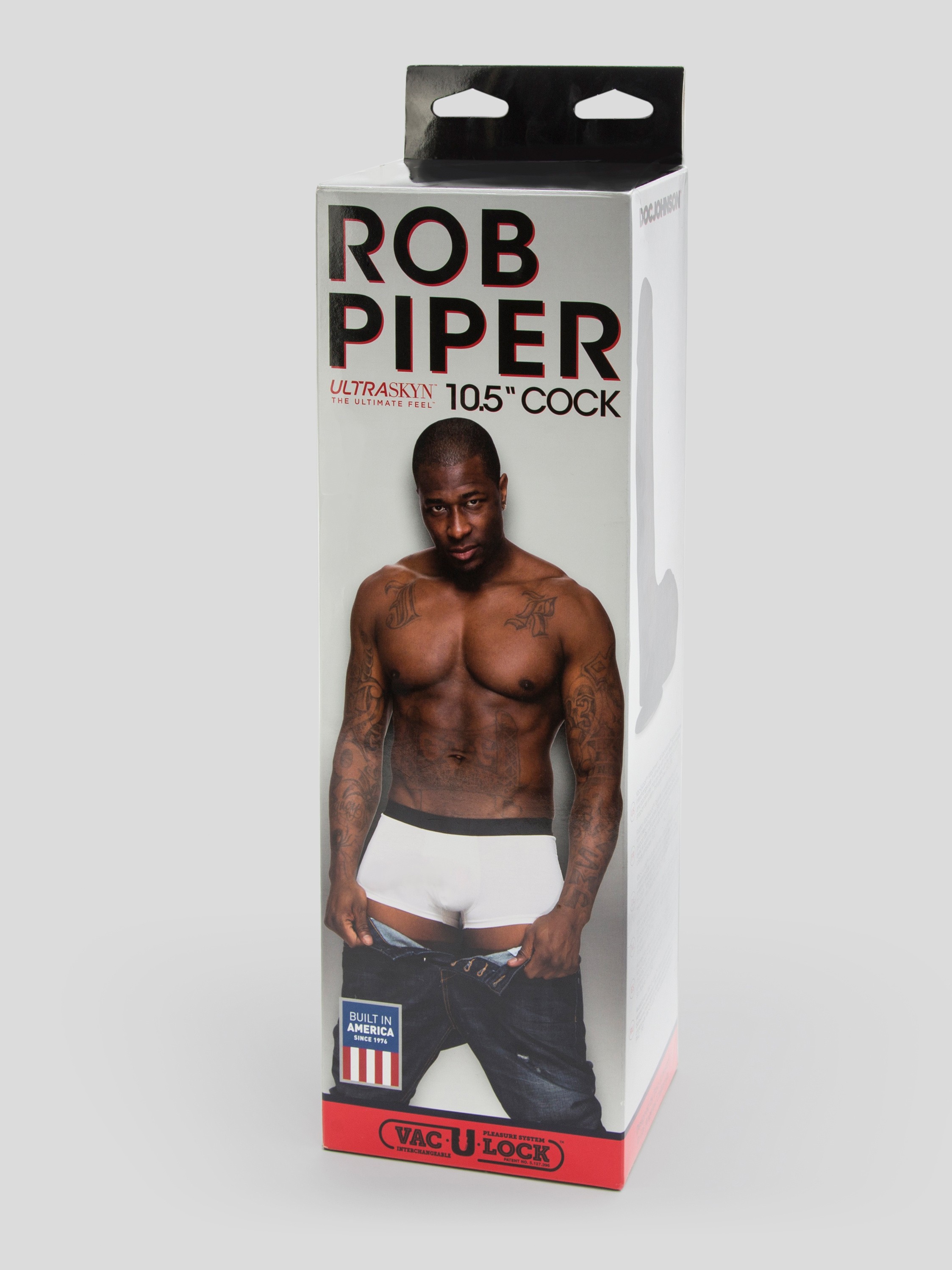 Doc Johnson Vac-U-Lock Rob Piper Realistic Dildo 9.5 Inch, Flesh Brown, hi-res