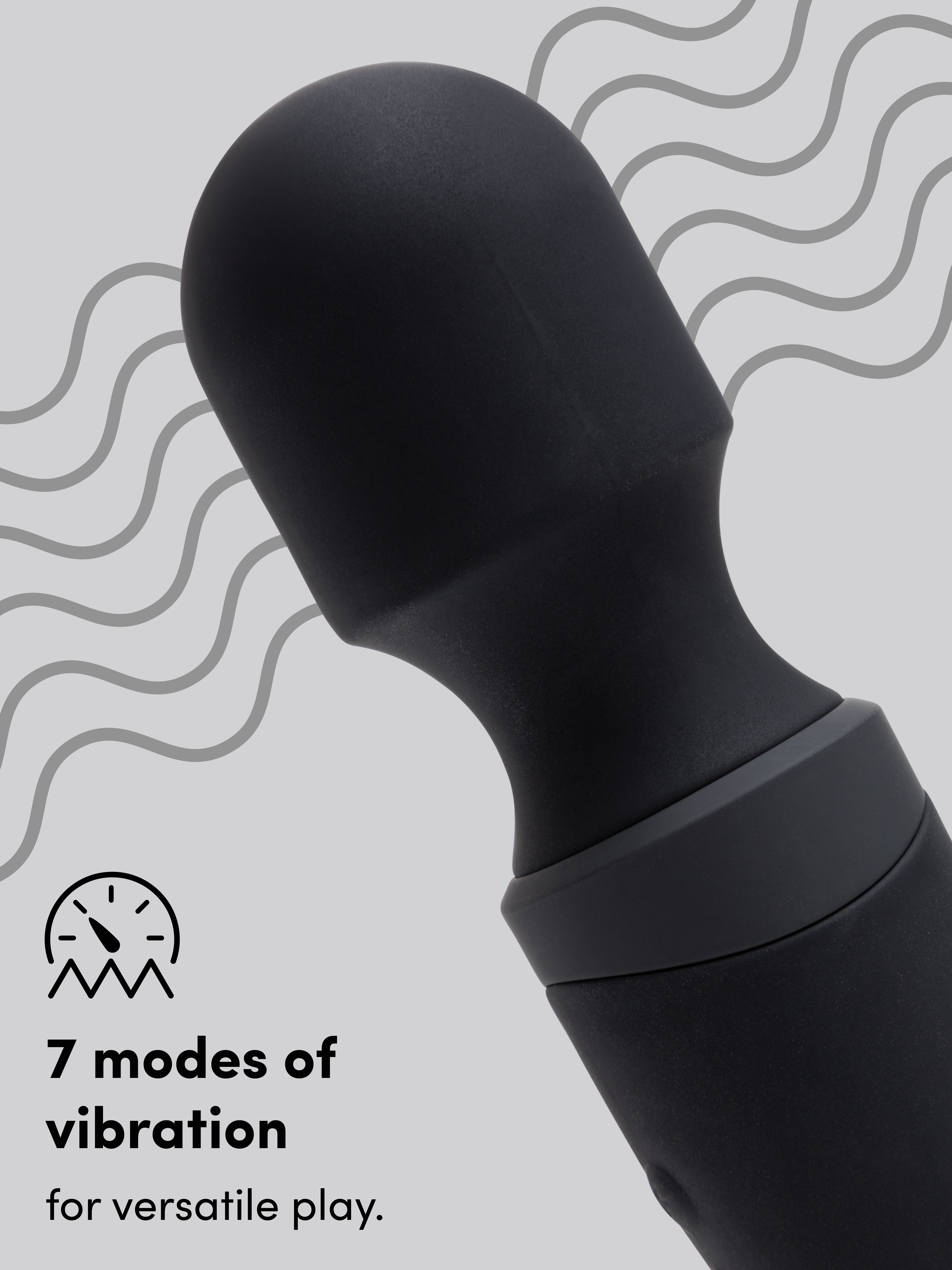 Mantric Rechargeable Wand Vibrator, Black, hi-res