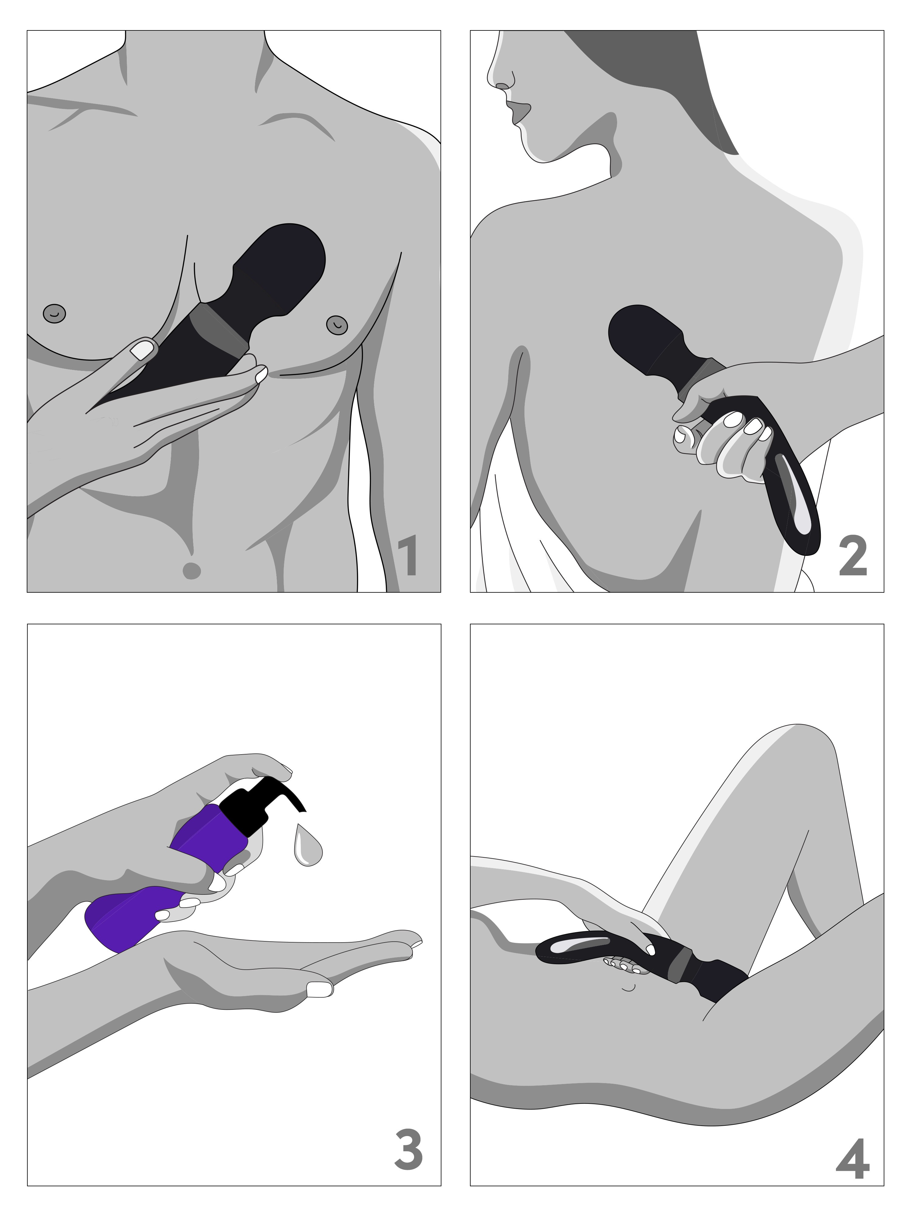 Mantric Rechargeable Wand Vibrator, Black, hi-res