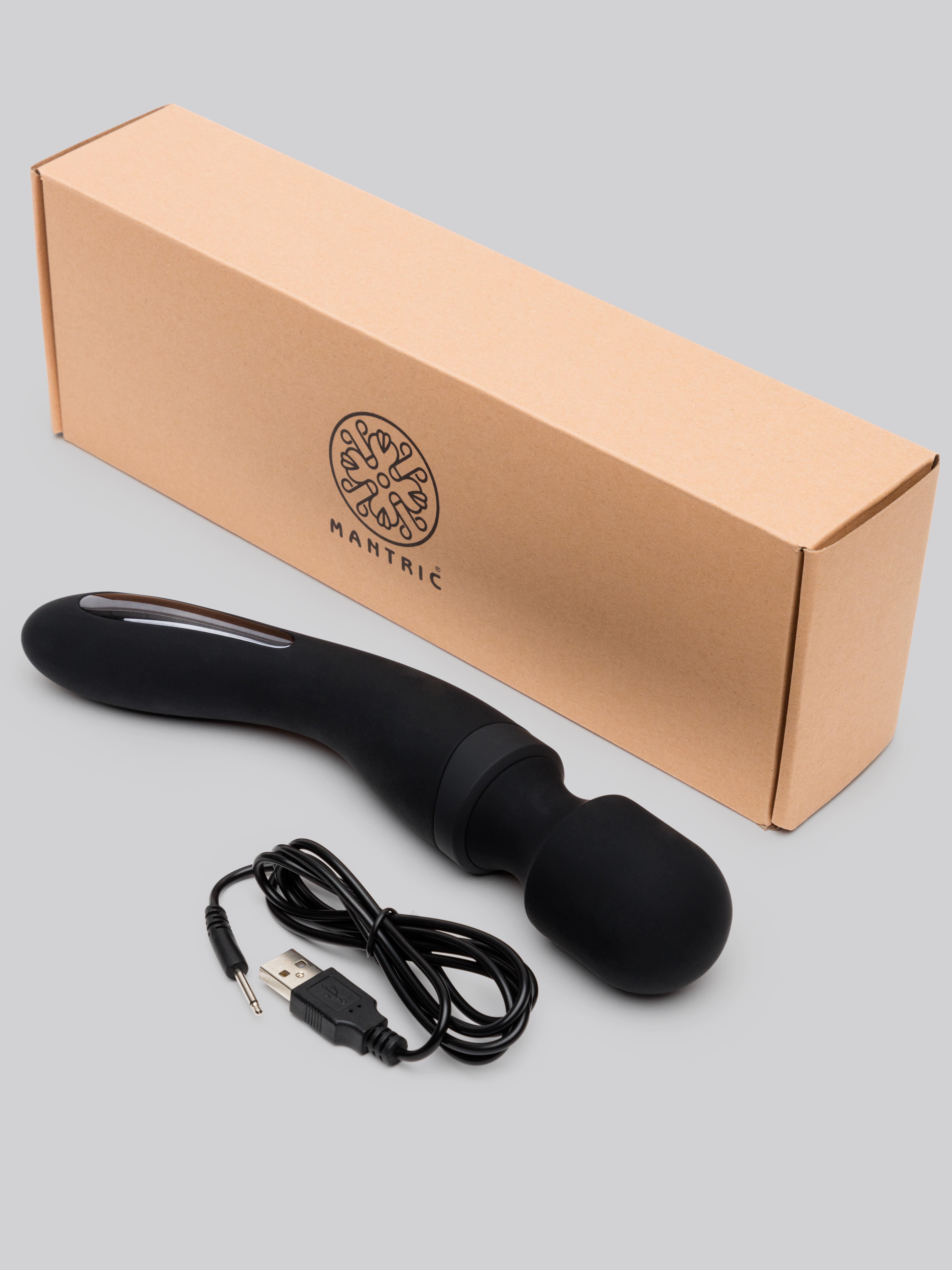 Mantric Rechargeable Wand Vibrator, Black, hi-res