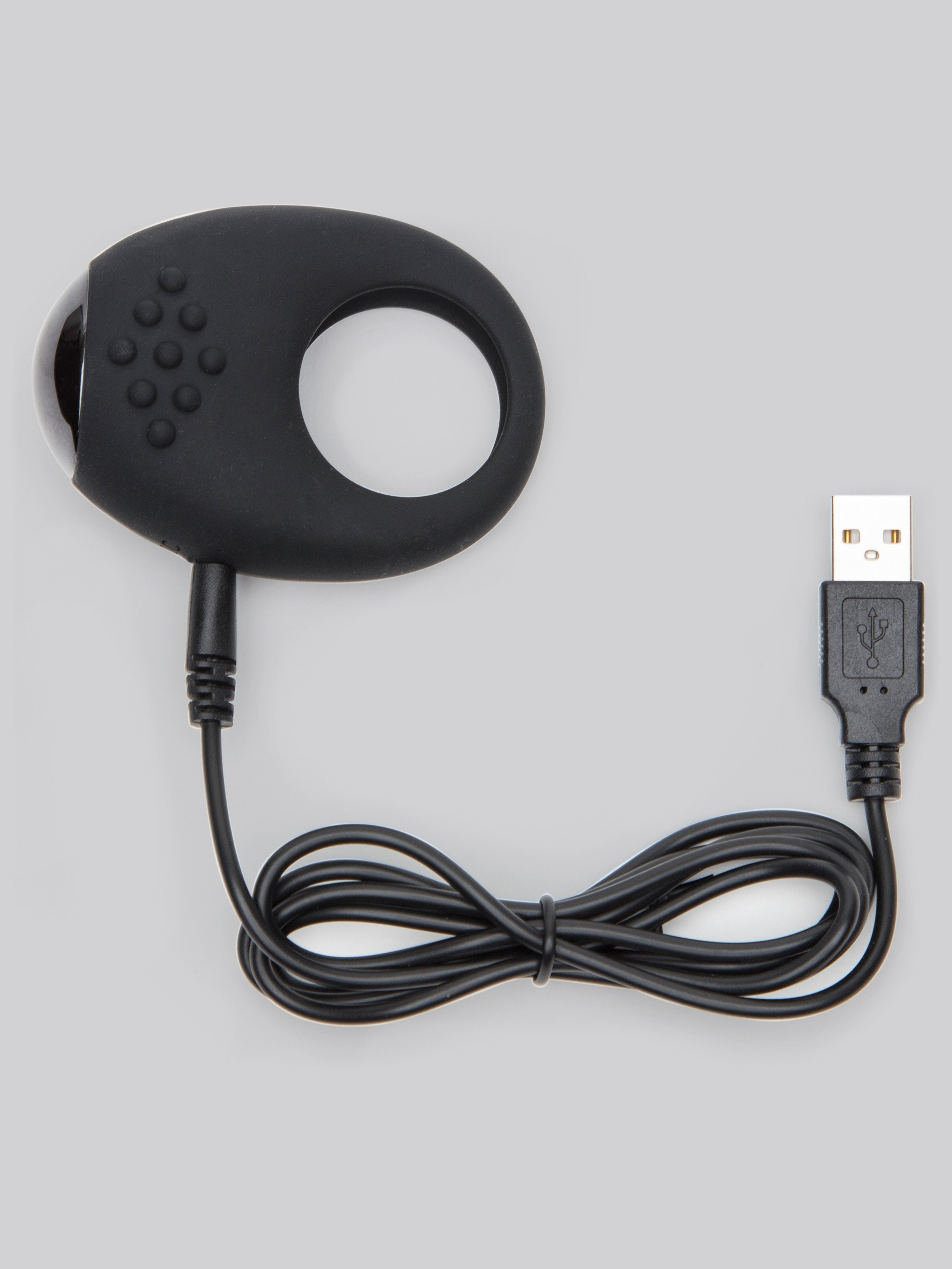 Mantric Rechargeable Vibrating Love Ring, Black, hi-res