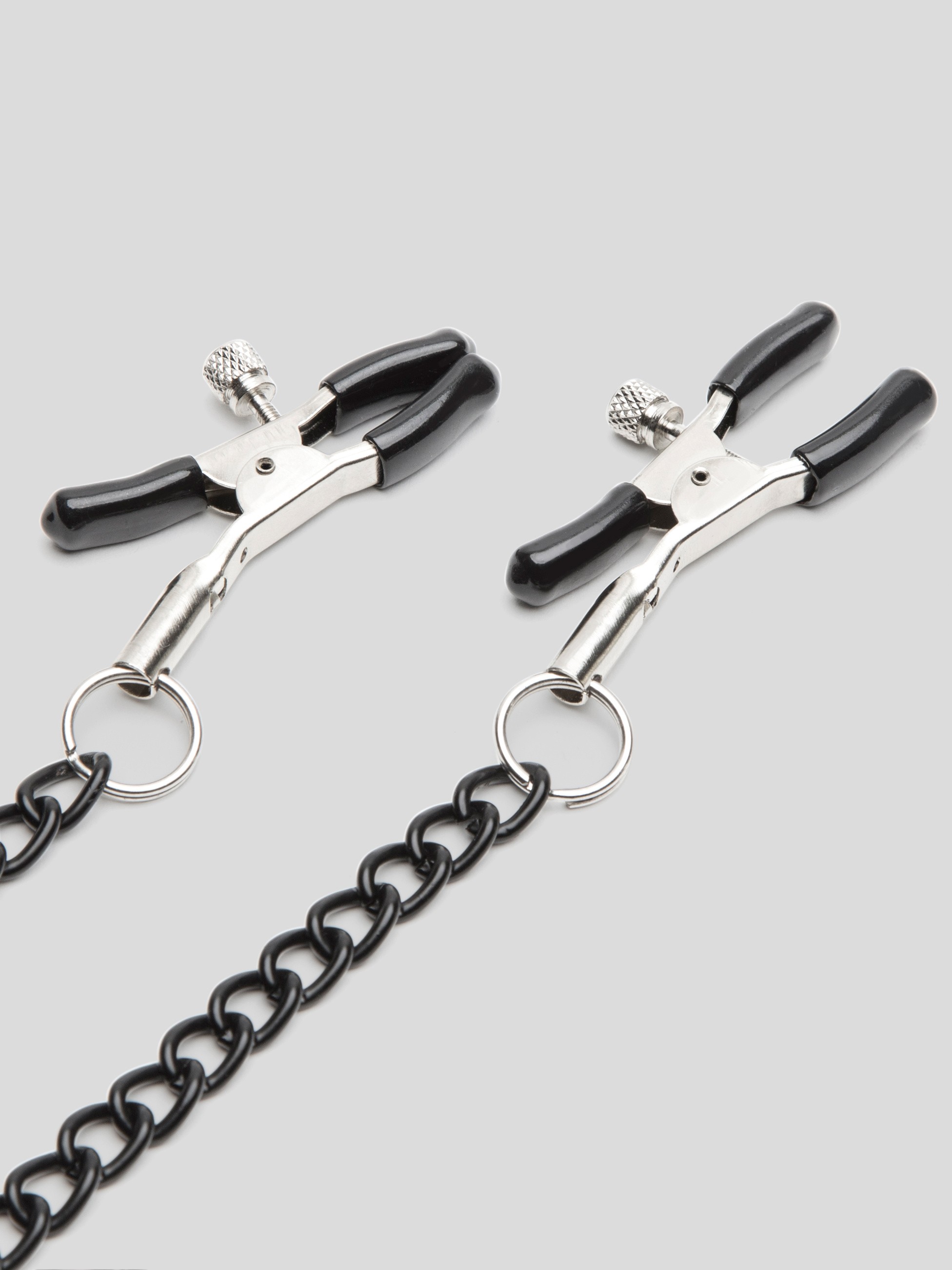 Bondage Boutique Black Rose Collar with Nipple Clamps, Black, hi-res