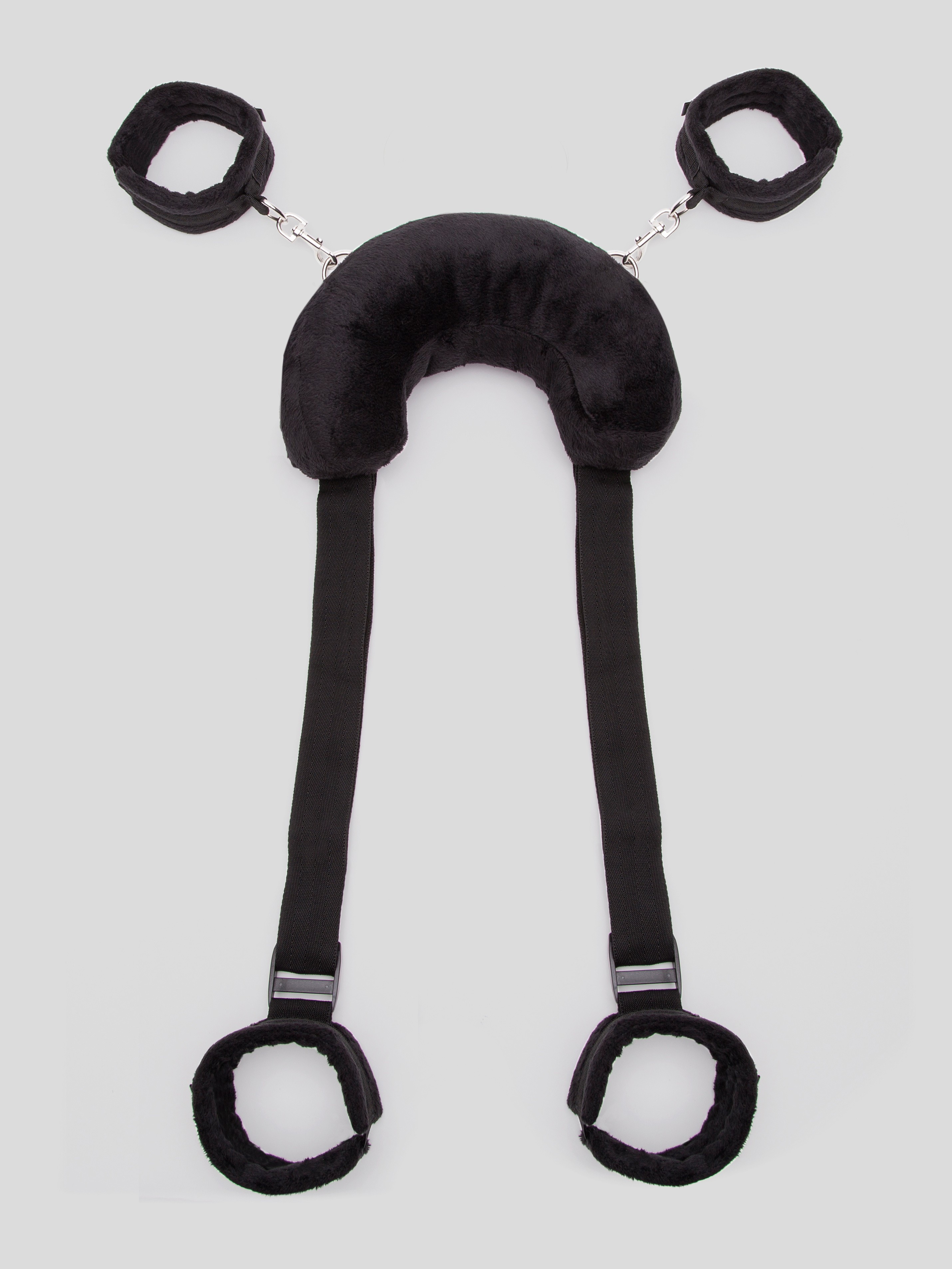 Bondage Boutique Plush Sex Position Restraint with Cuffs, Black, hi-res