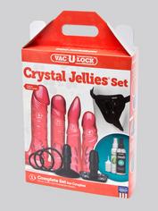 Doc Johnson Vac-U-Lock Crystal Jellies Dildo Set, Pink, hi-res
