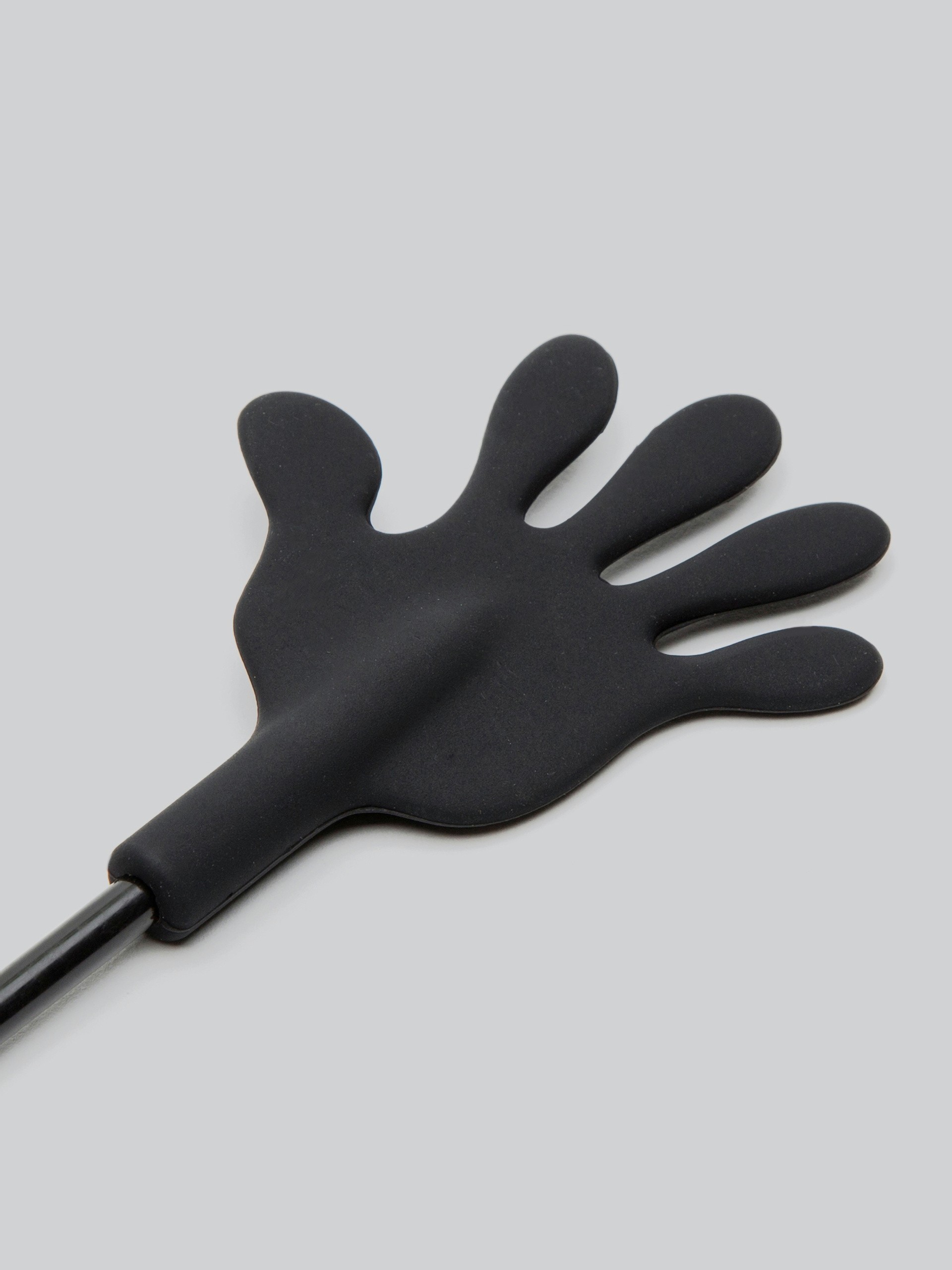 Bondage Boutique Hand Shape Silicone Riding Crop, Black, hi-res