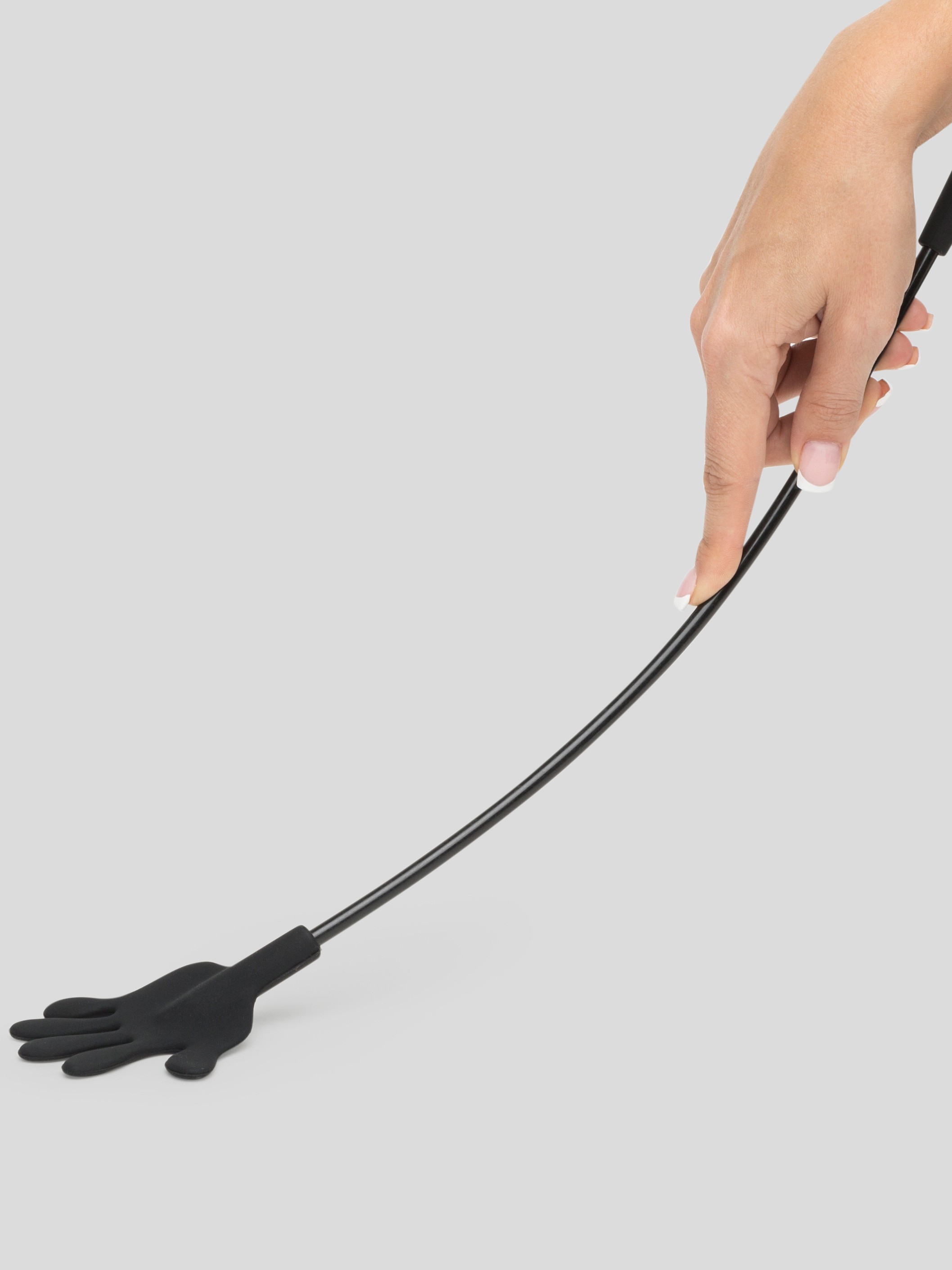 Bondage Boutique Hand Shape Silicone Riding Crop, Black, hi-res