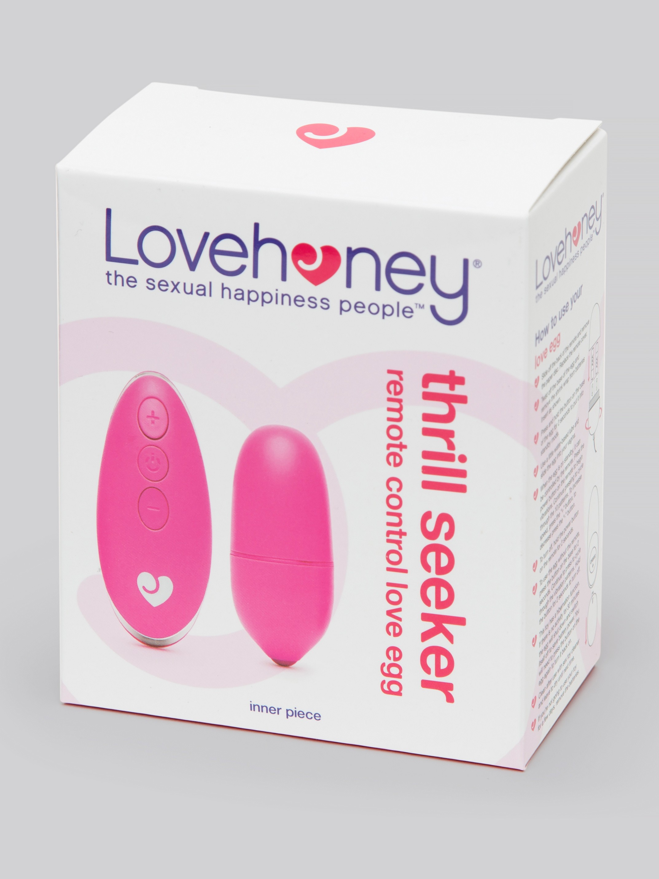 Lovehoney Thrill Seeker 10 Function Remote Control Love Egg Vibrator, Pink, hi-res
