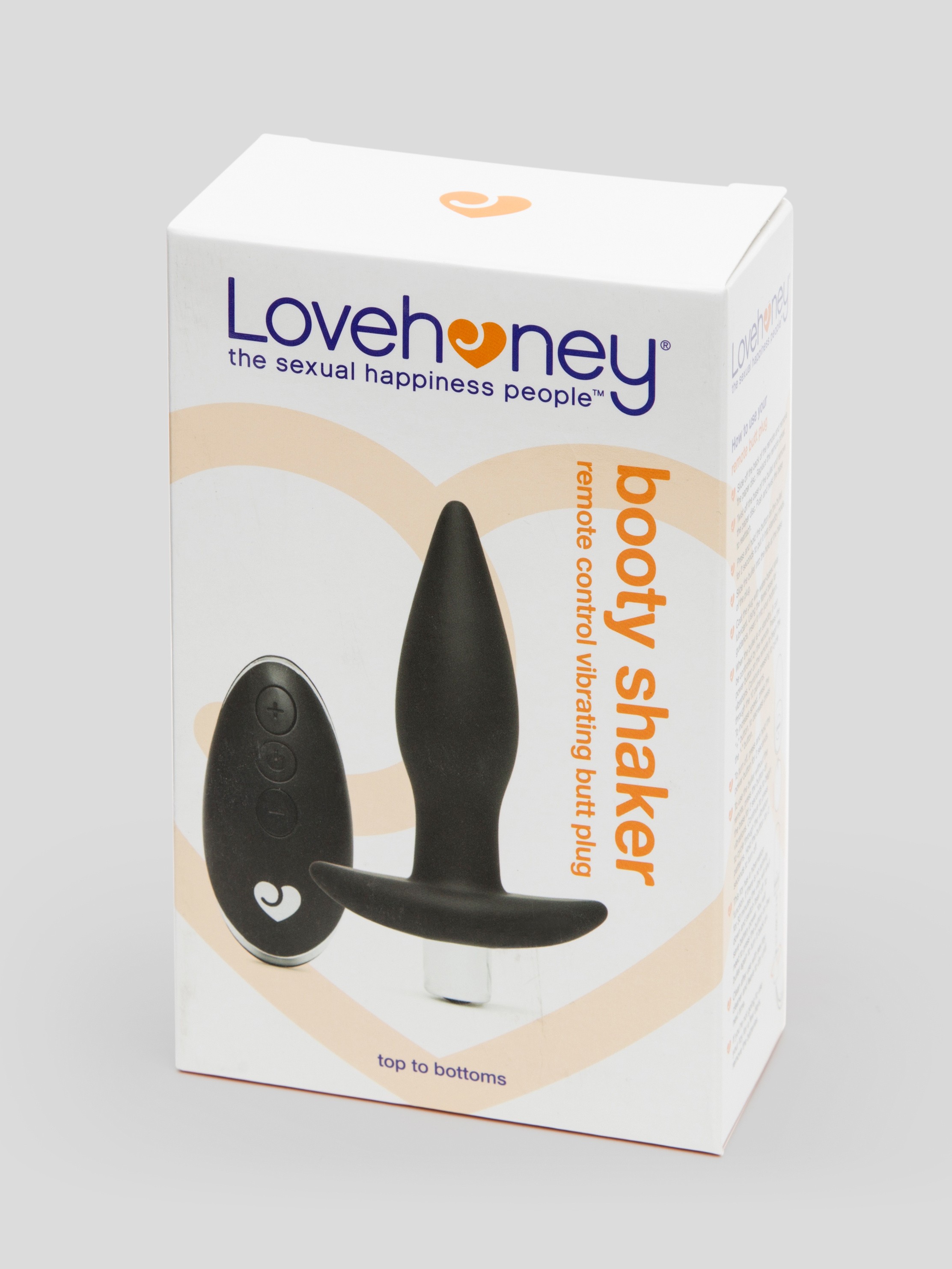 Lovehoney Booty Shaker 10 Function Remote Control Vibrating Butt Plug, Black, hi-res