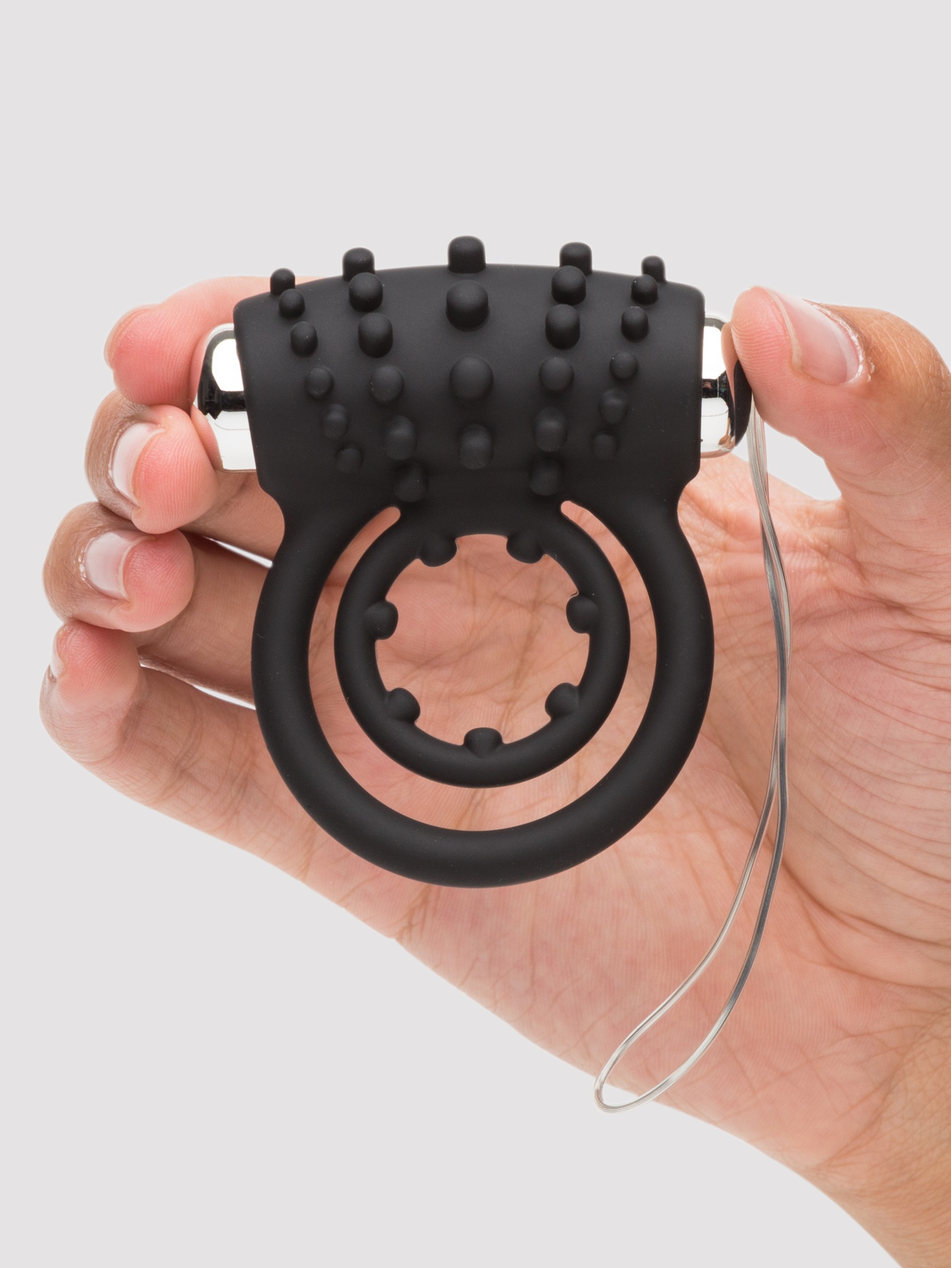 Lovehoney Wild Thing 10 Function Remote Control Vibrating Cock Ring, Black, hi-res