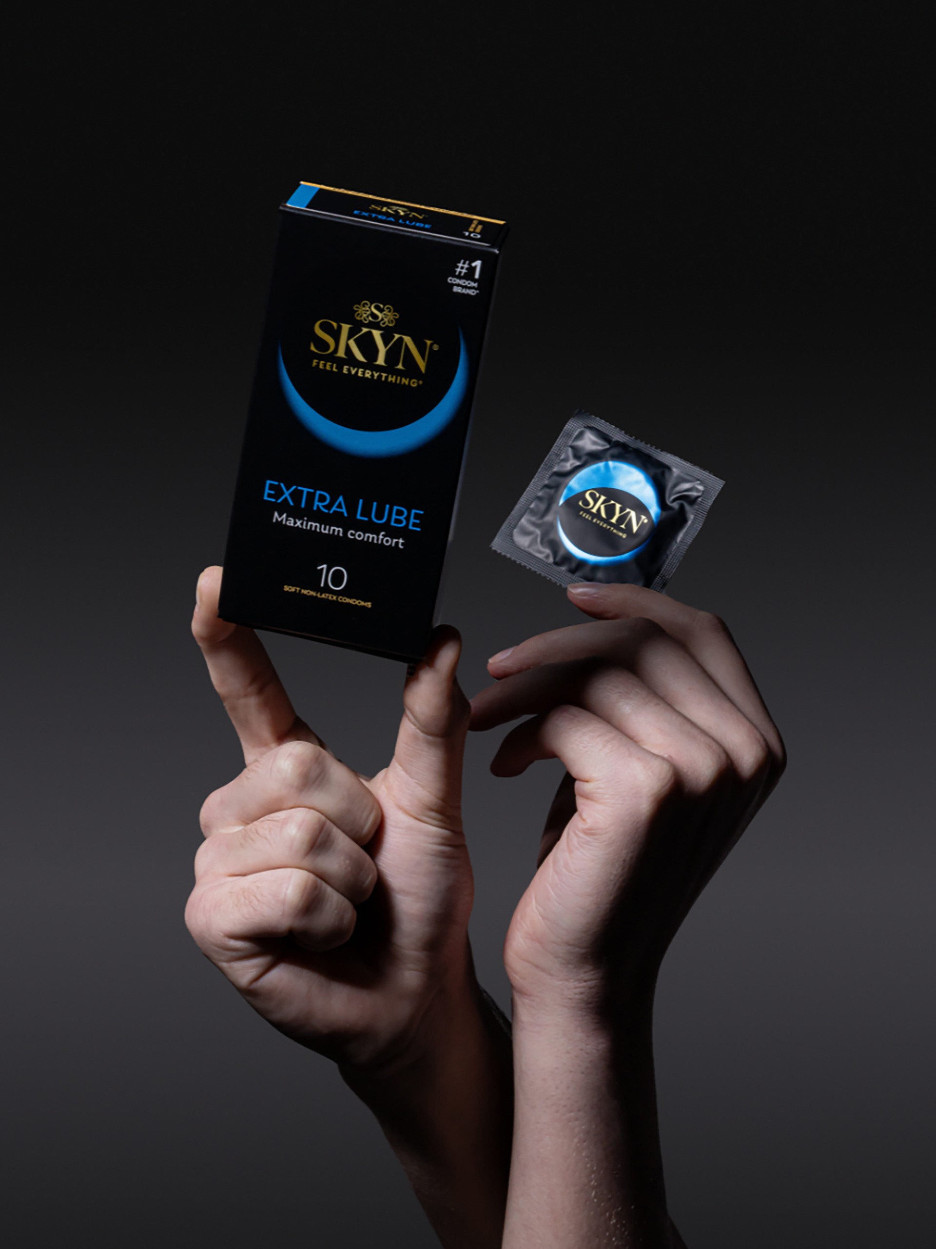 SKYN Extra Lubricated Non Latex condoms 53mm (10 Pack), , hi-res