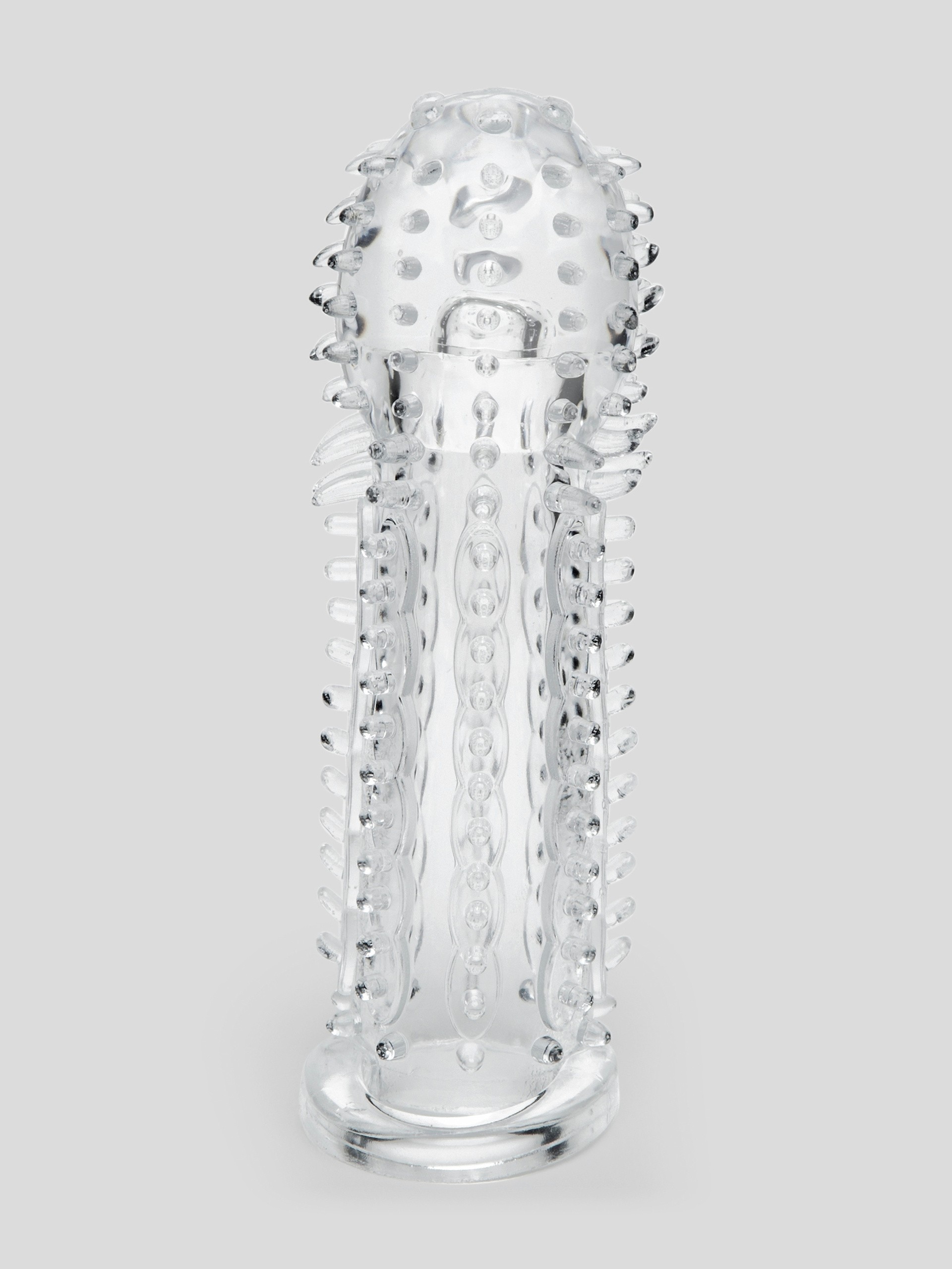 BASICS 2 Extra Inches Clear Textured Penis Extender, Clear, hi-res