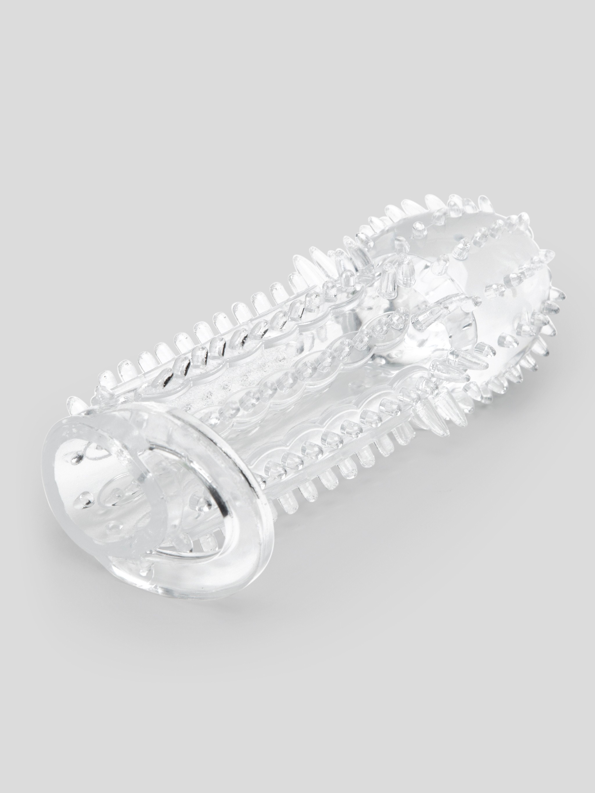 BASICS 2 Extra Inches Clear Textured Penis Extender, Clear, hi-res