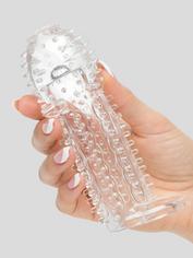 BASICS 2 Extra Inches Clear Textured Penis Extender, Clear, hi-res