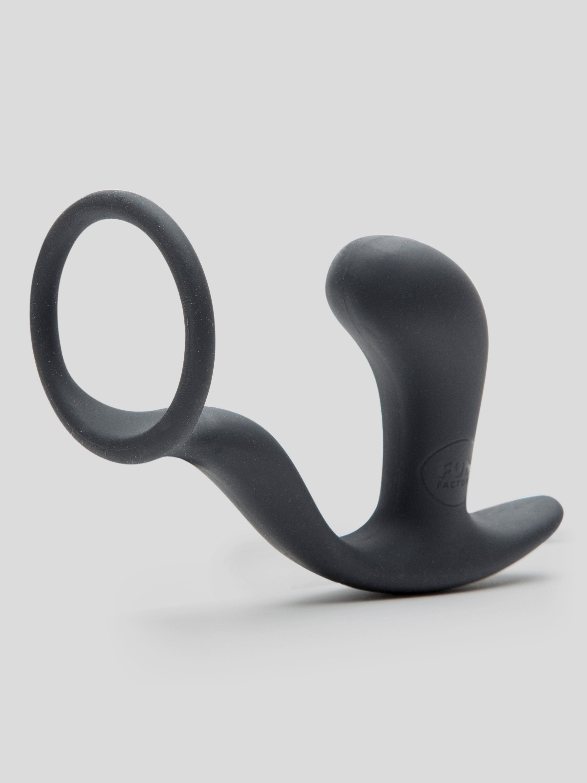 Fun Factory Bootie Ring Silicone Prostate Stimulator with Cock Ring, Black, hi-res