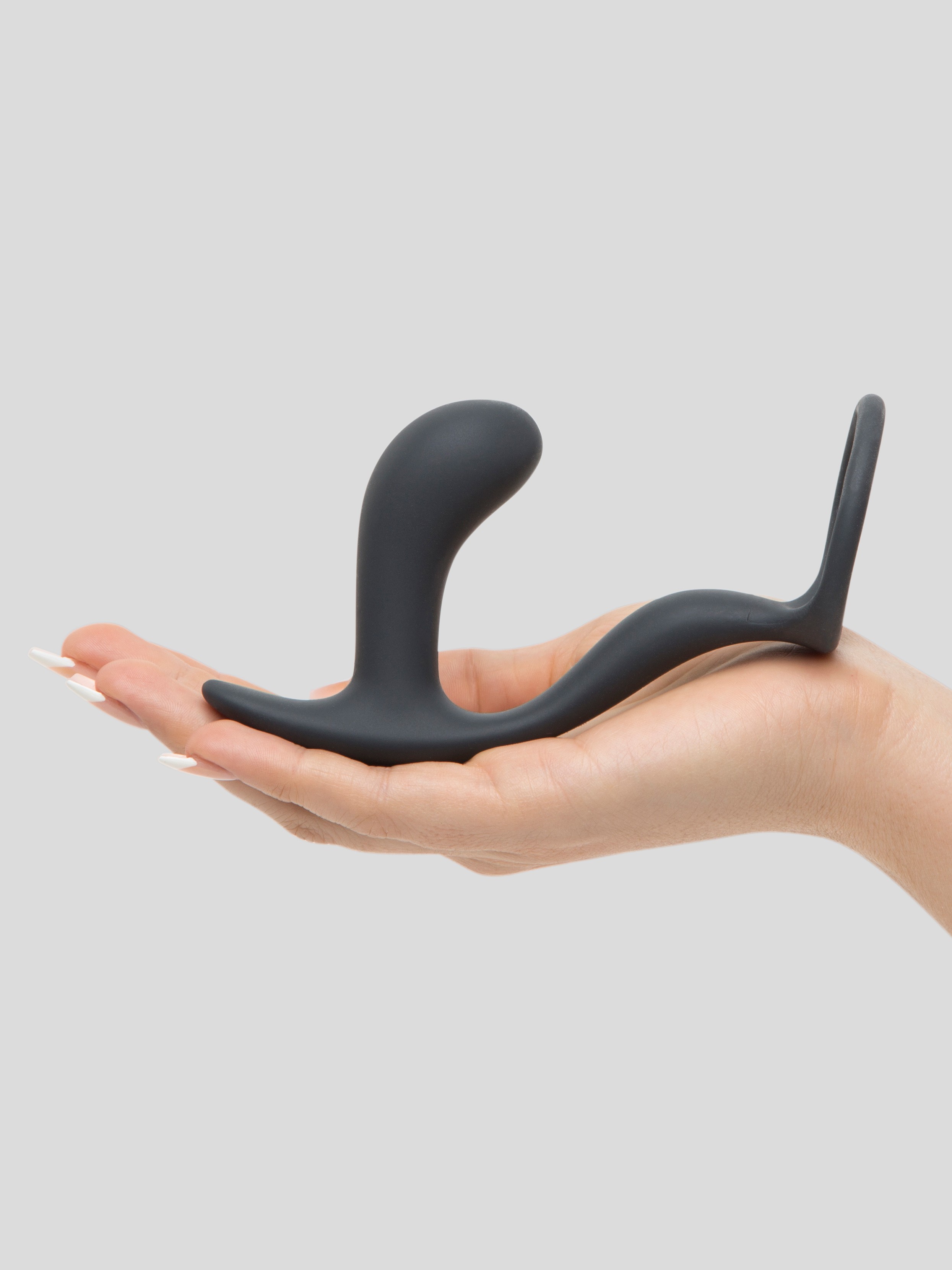 Fun Factory Bootie Ring Silicone Prostate Stimulator with Cock Ring, Black, hi-res