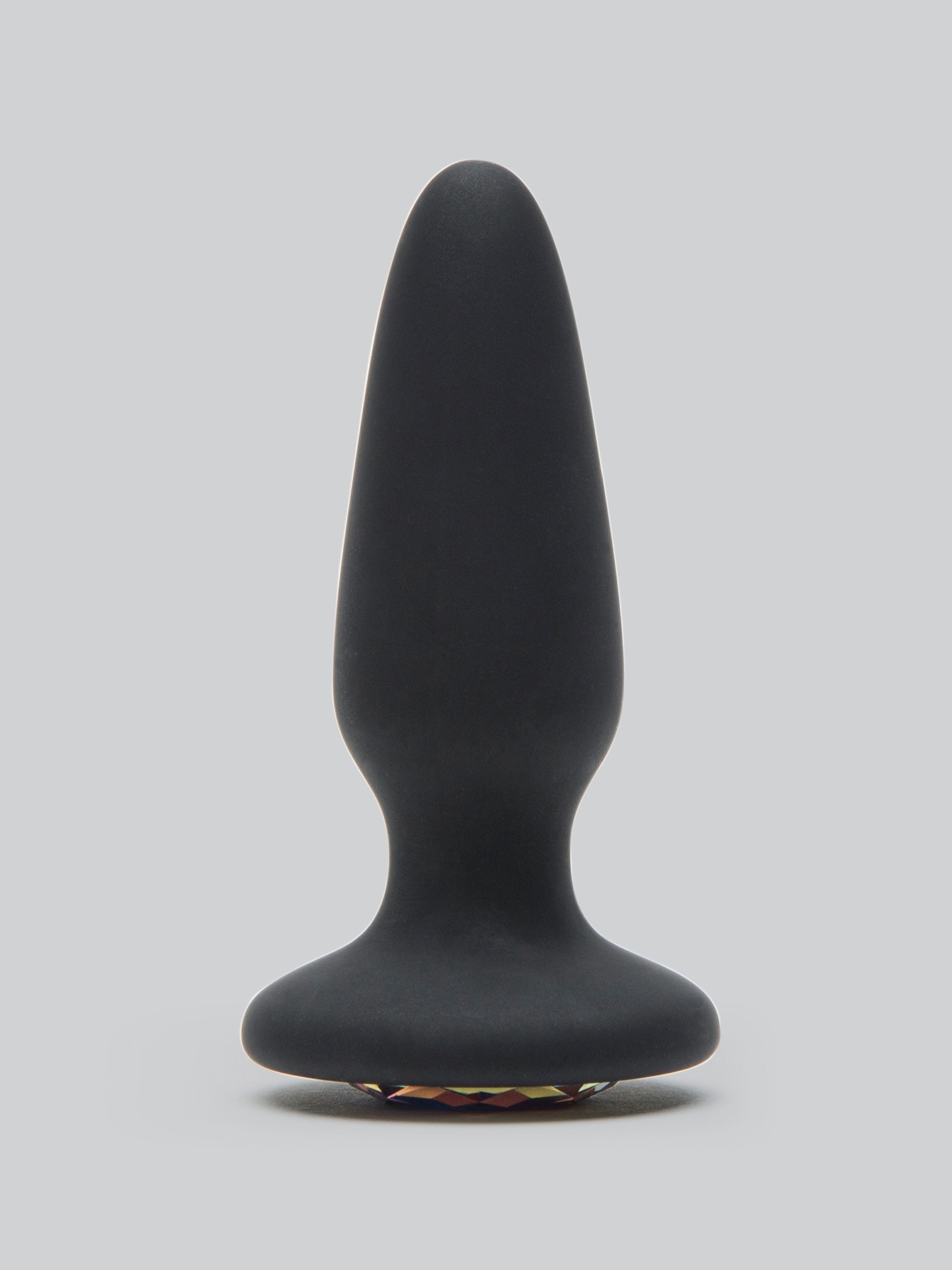 Glams Large Silicone Butt Plug with Rainbow Crystal 4 Inch, Rainbow, hi-res