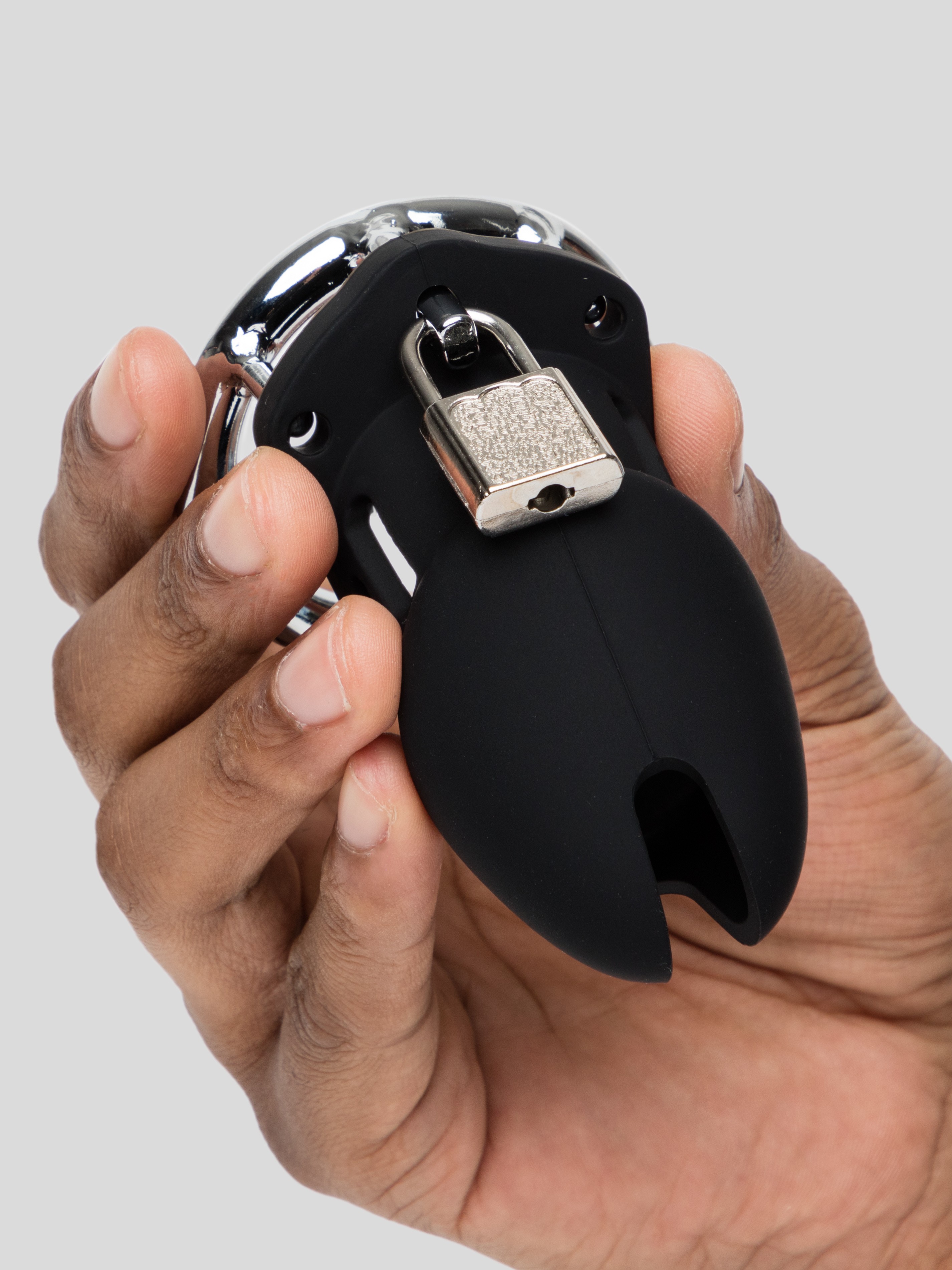 DOMINIX Deluxe Silicone Short Cock Cage 3.5 Inch, Black, hi-res