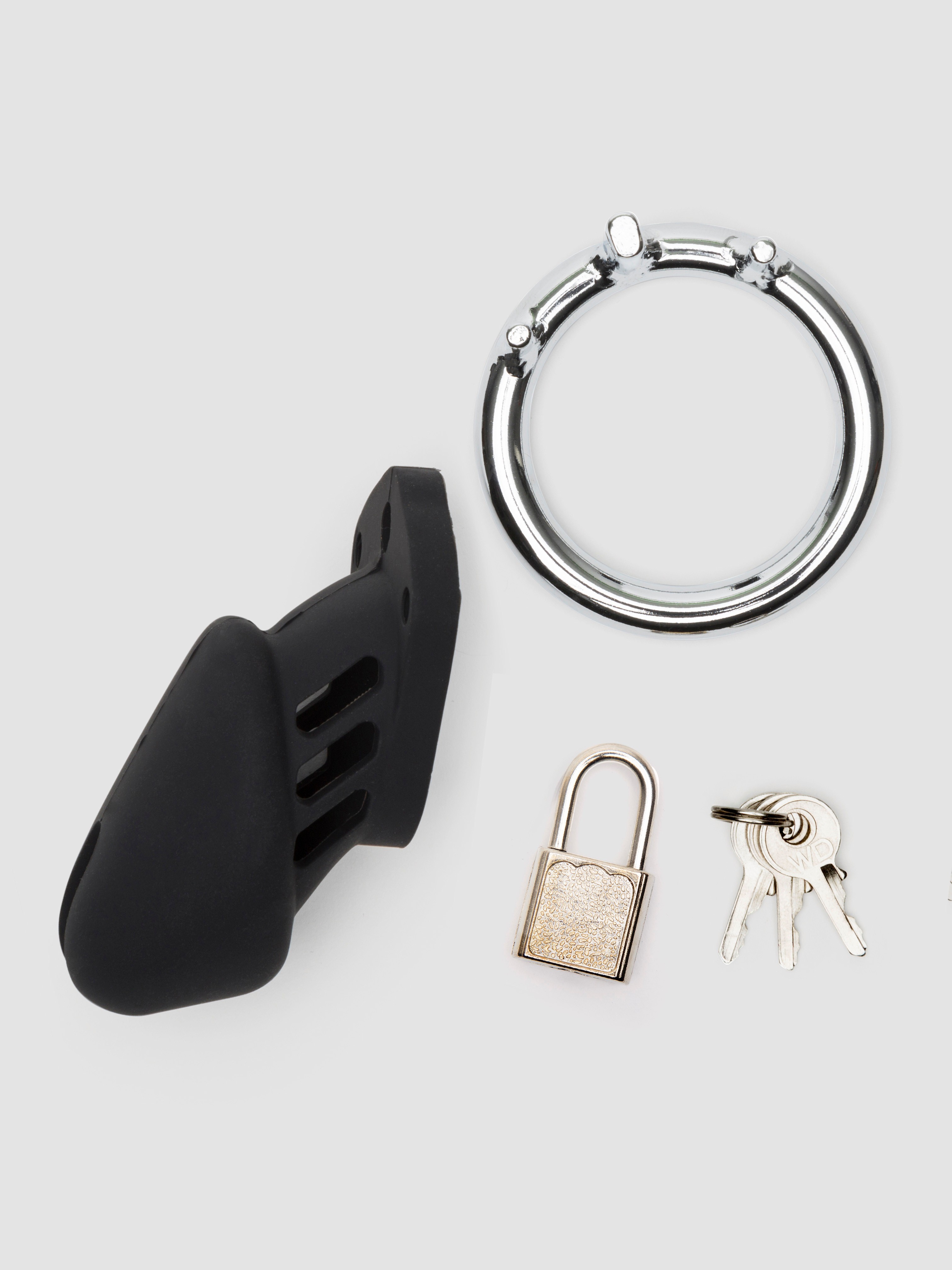 DOMINIX Deluxe Silicone Short Cock Cage 3.5 Inch, Black, hi-res