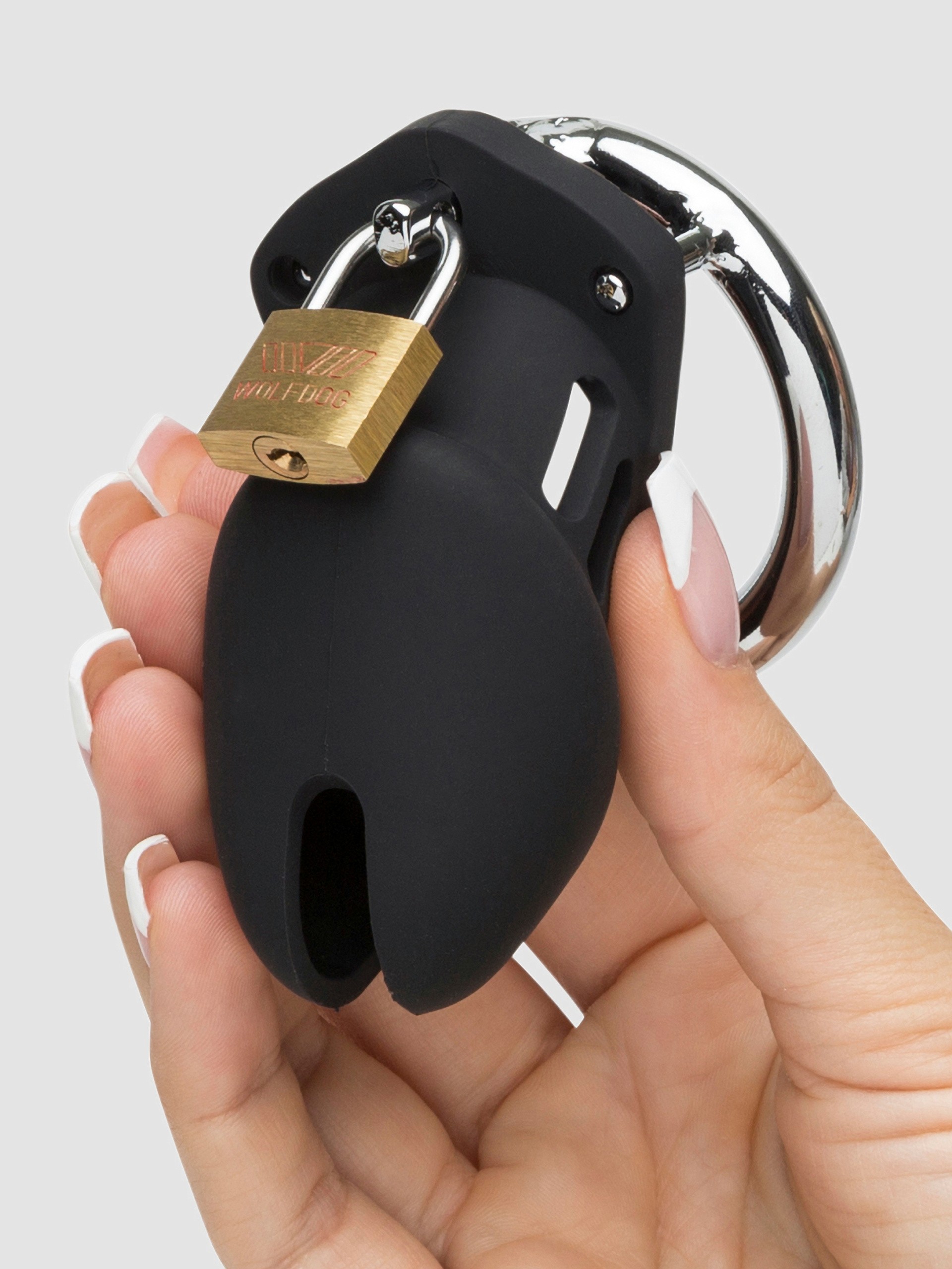 DOMINIX Deluxe Silicone Short Cock Cage 3.5 Inch, Black, hi-res