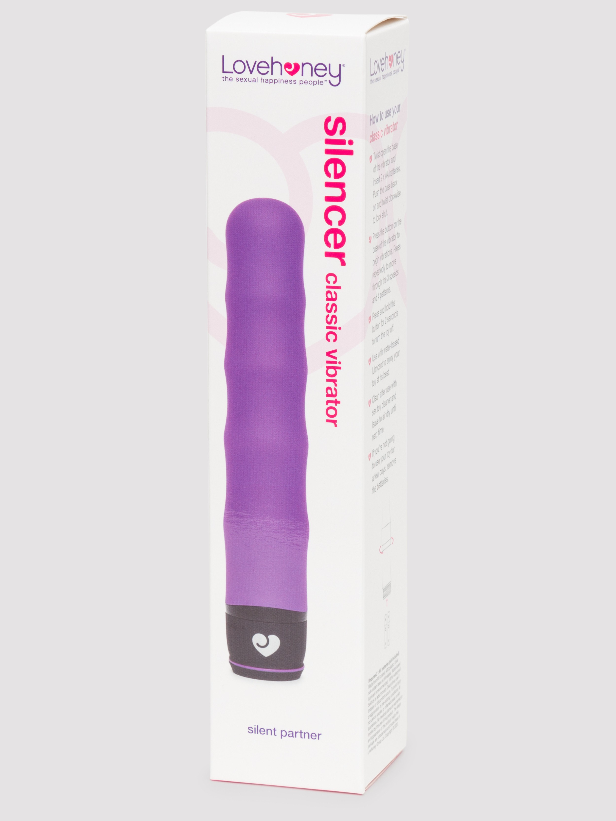 Lovehoney Silencer Whisper Quiet Classic Vibrator 7 Inch, Purple, hi-res