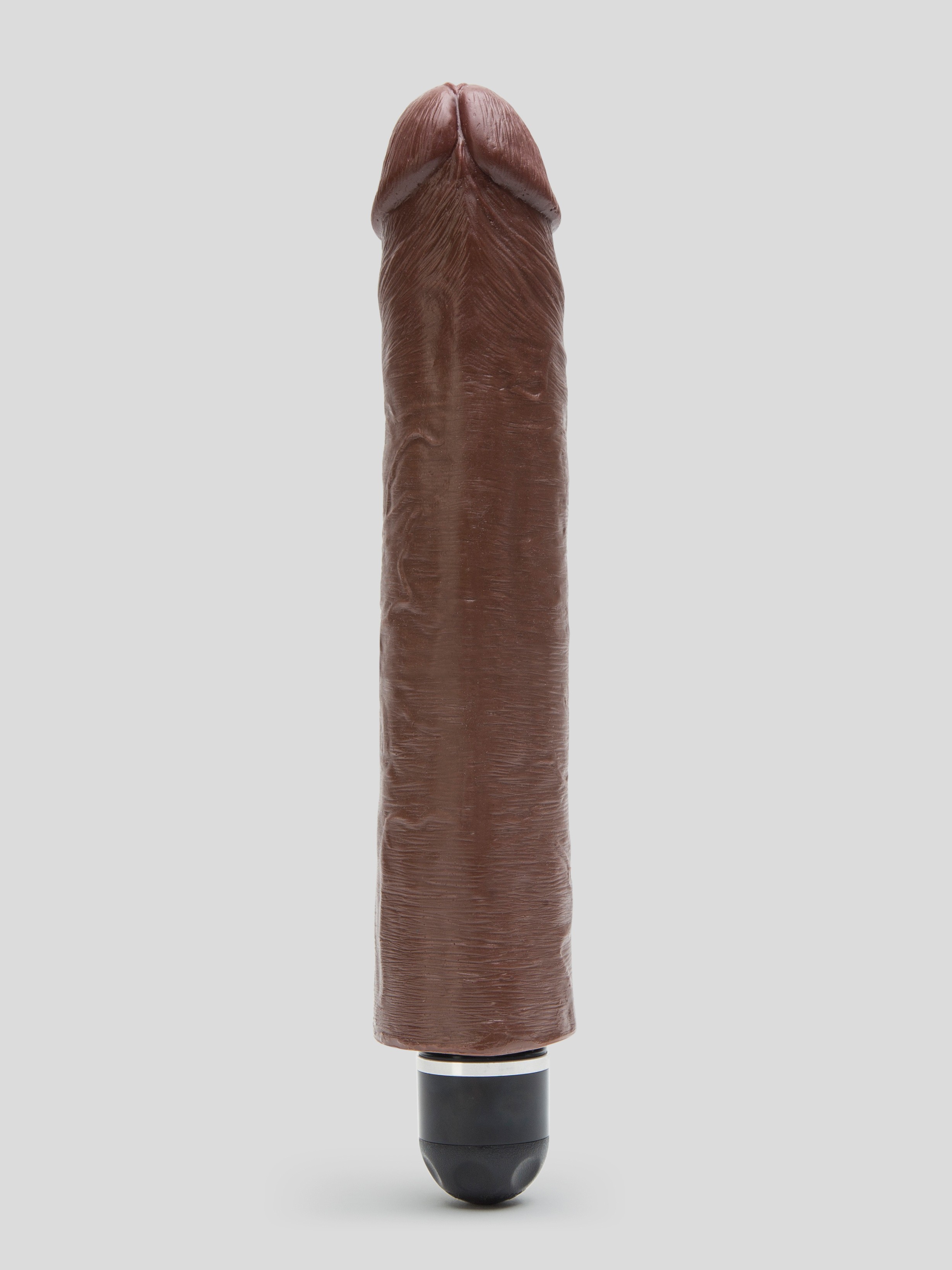 King Cock Whisper Quiet Realistic Dildo Vibrator 10 Inch, Flesh Brown, hi-res
