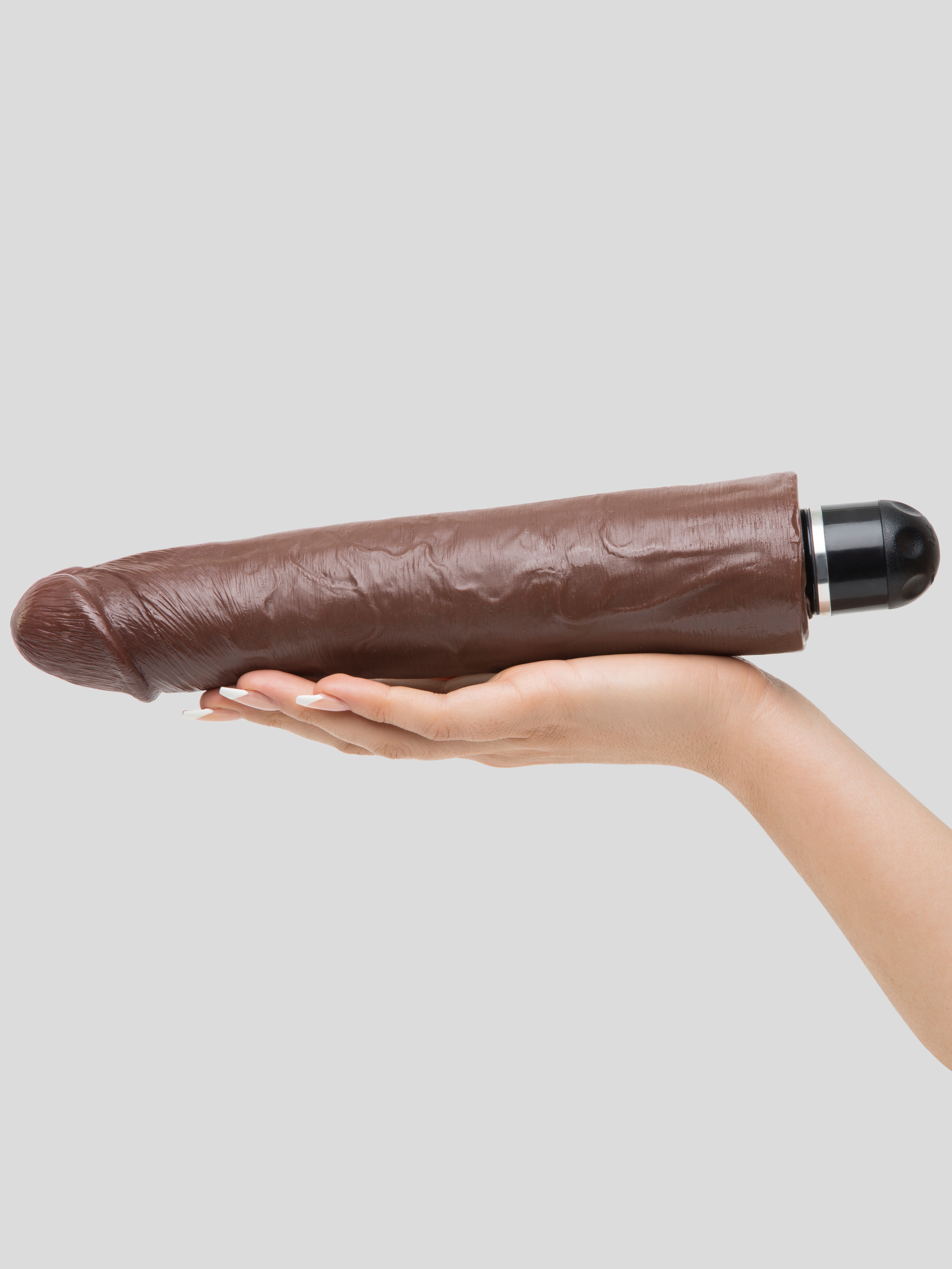 King Cock Whisper Quiet Realistic Dildo Vibrator 10 Inch, Flesh Brown, hi-res