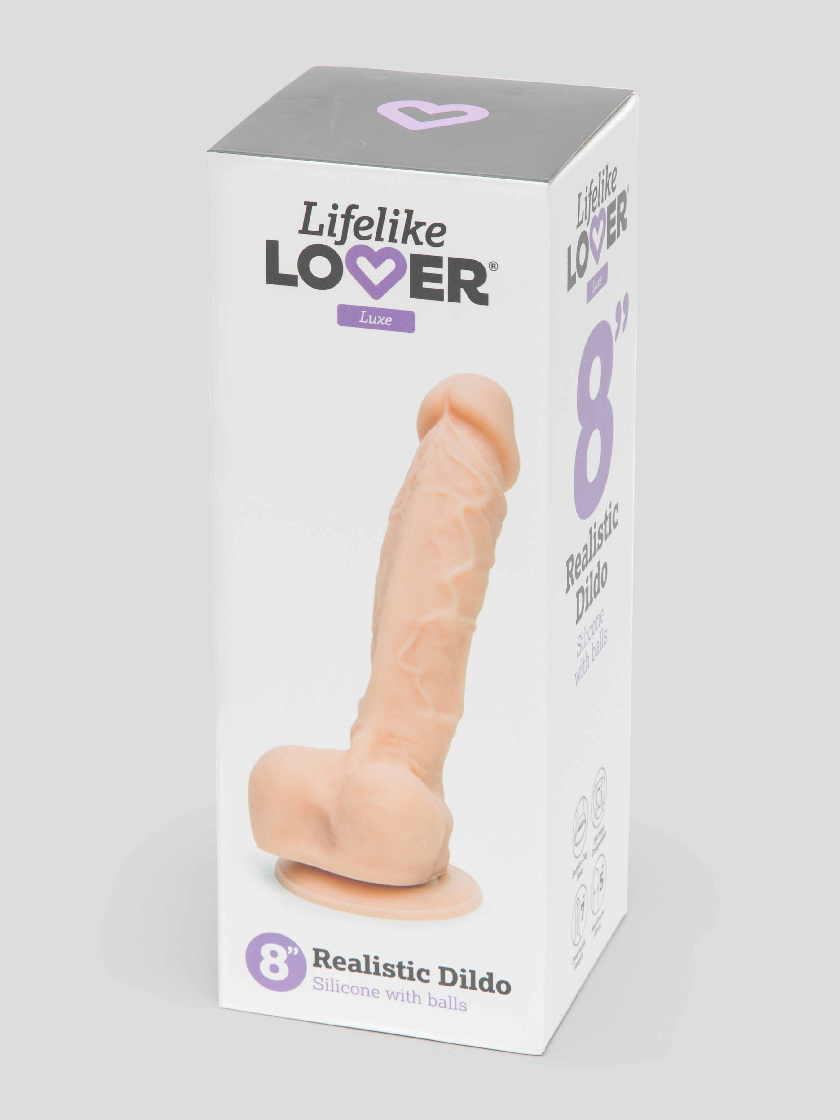 Lifelike Lover Luxe Silicone Realistic Dildo 8 Inch, Flesh Pink, hi-res