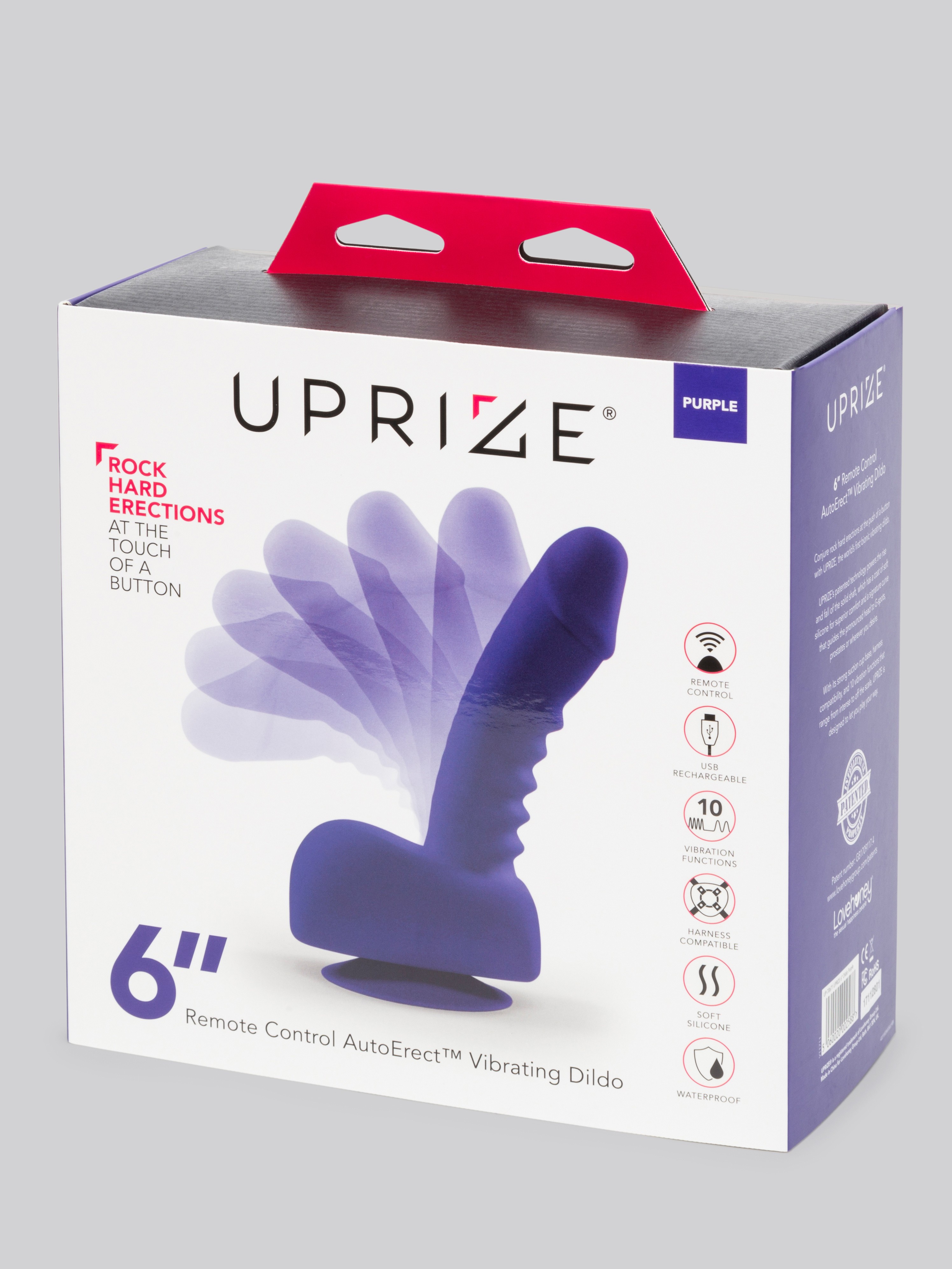 UPRIZE Remote Control Purple Erecting Realistic Dildo Vibrator 6 Inch, Purple, hi-res