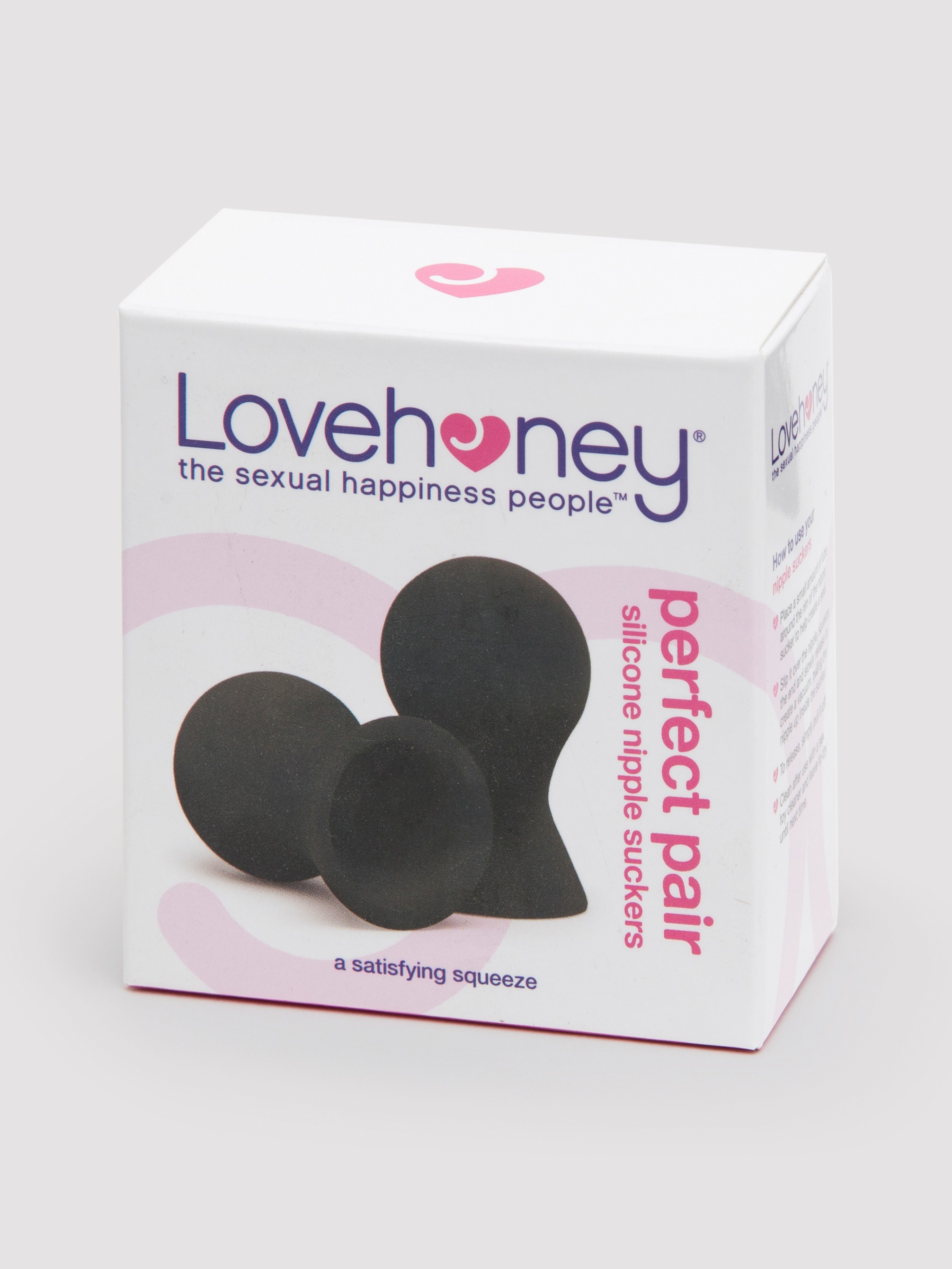 Lovehoney Perfect Pair Silicone Nipple Suckers, Black, hi-res