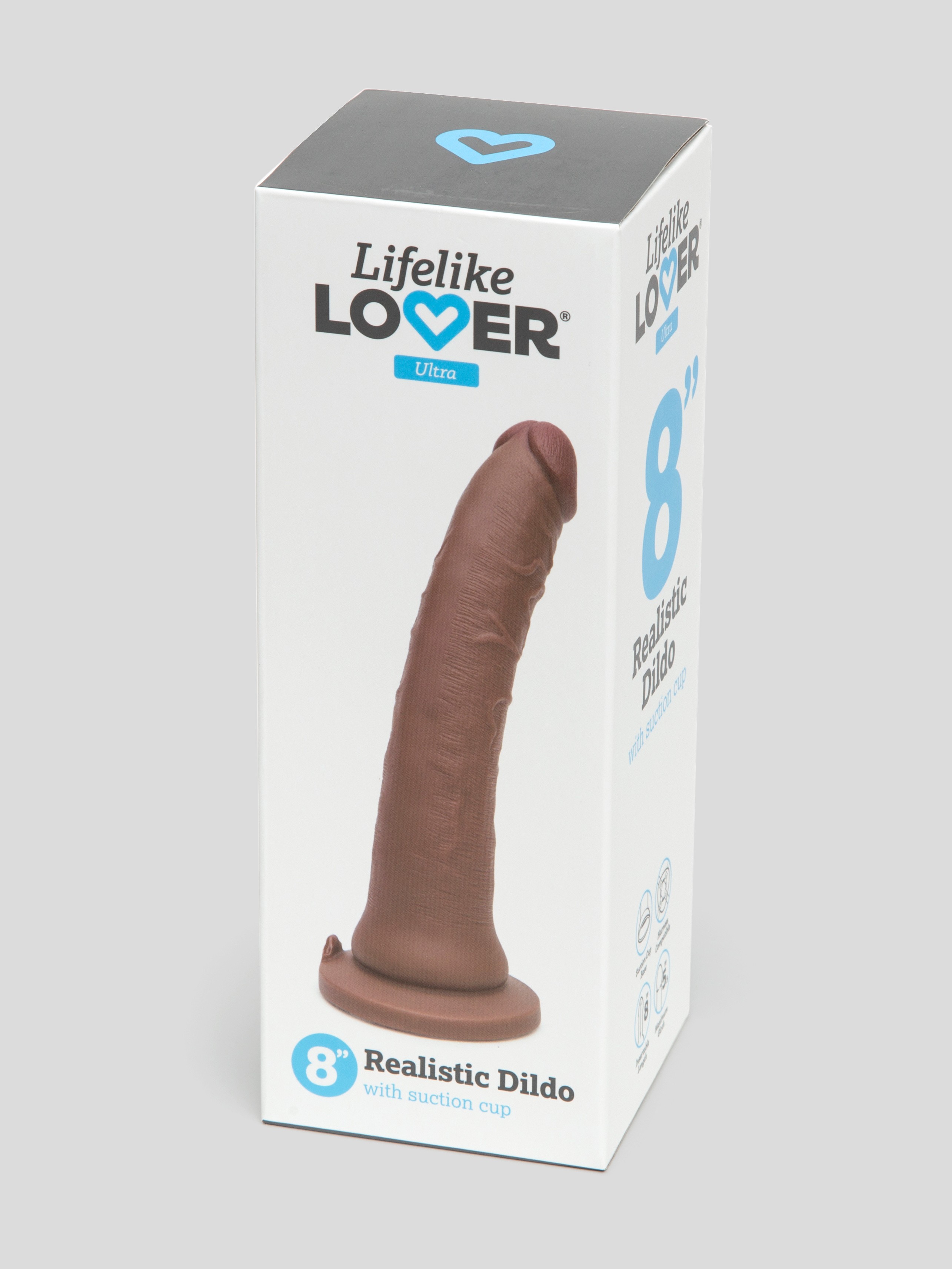 Lifelike Lover Ultra Realistic Suction Cup Dildo 8 Inch, Flesh Brown, hi-res