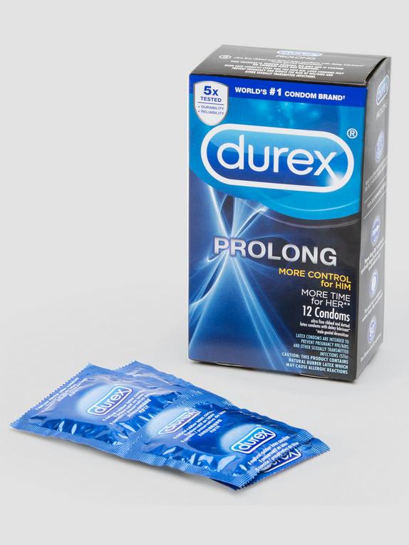 Durex Prolong Delay Textured Latex Condoms (12 Count), , hi-res