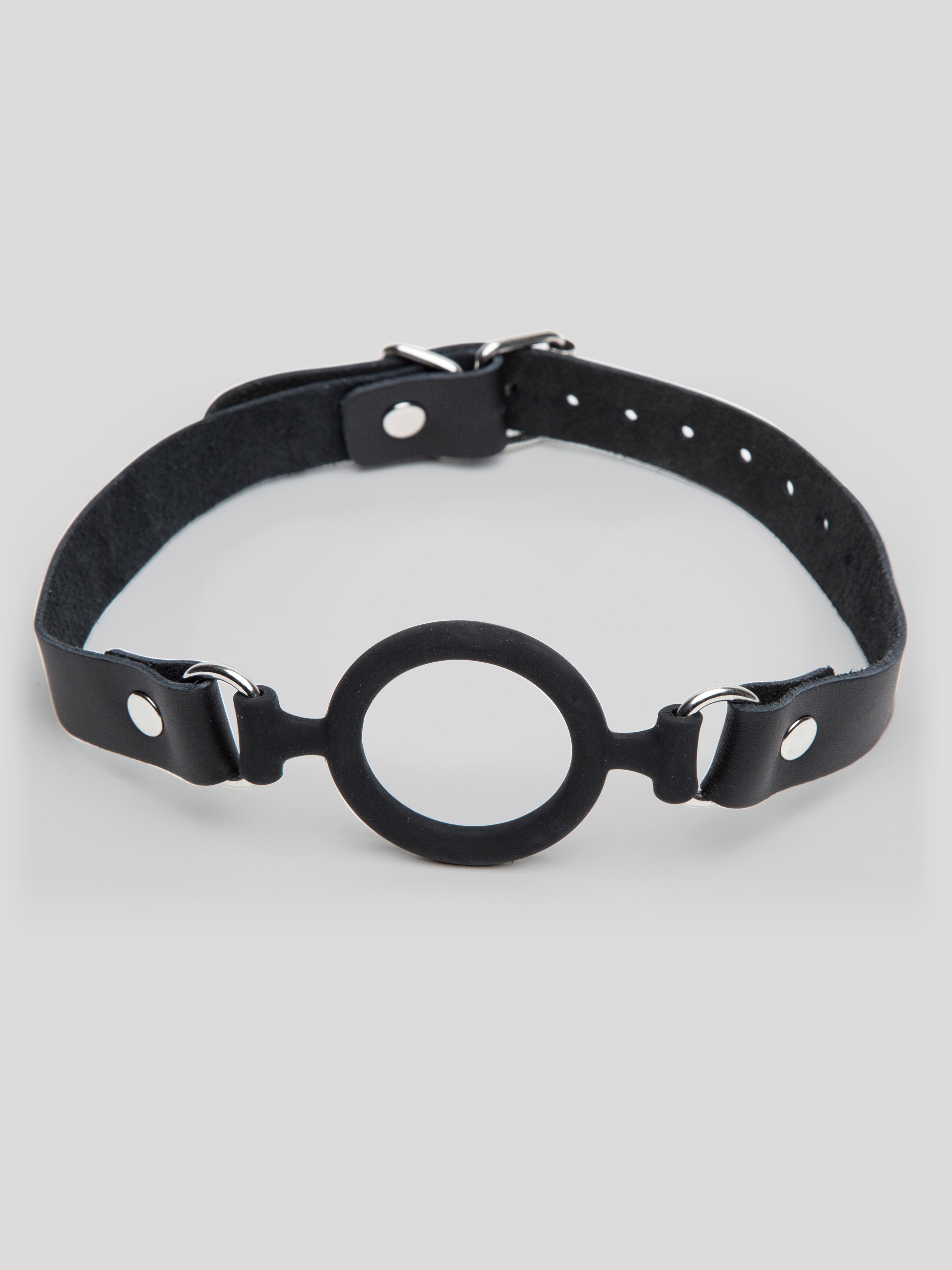 Bondage Boutique Silicone O-Ring Gag 1.5-Inches Diameter, Black, hi-res