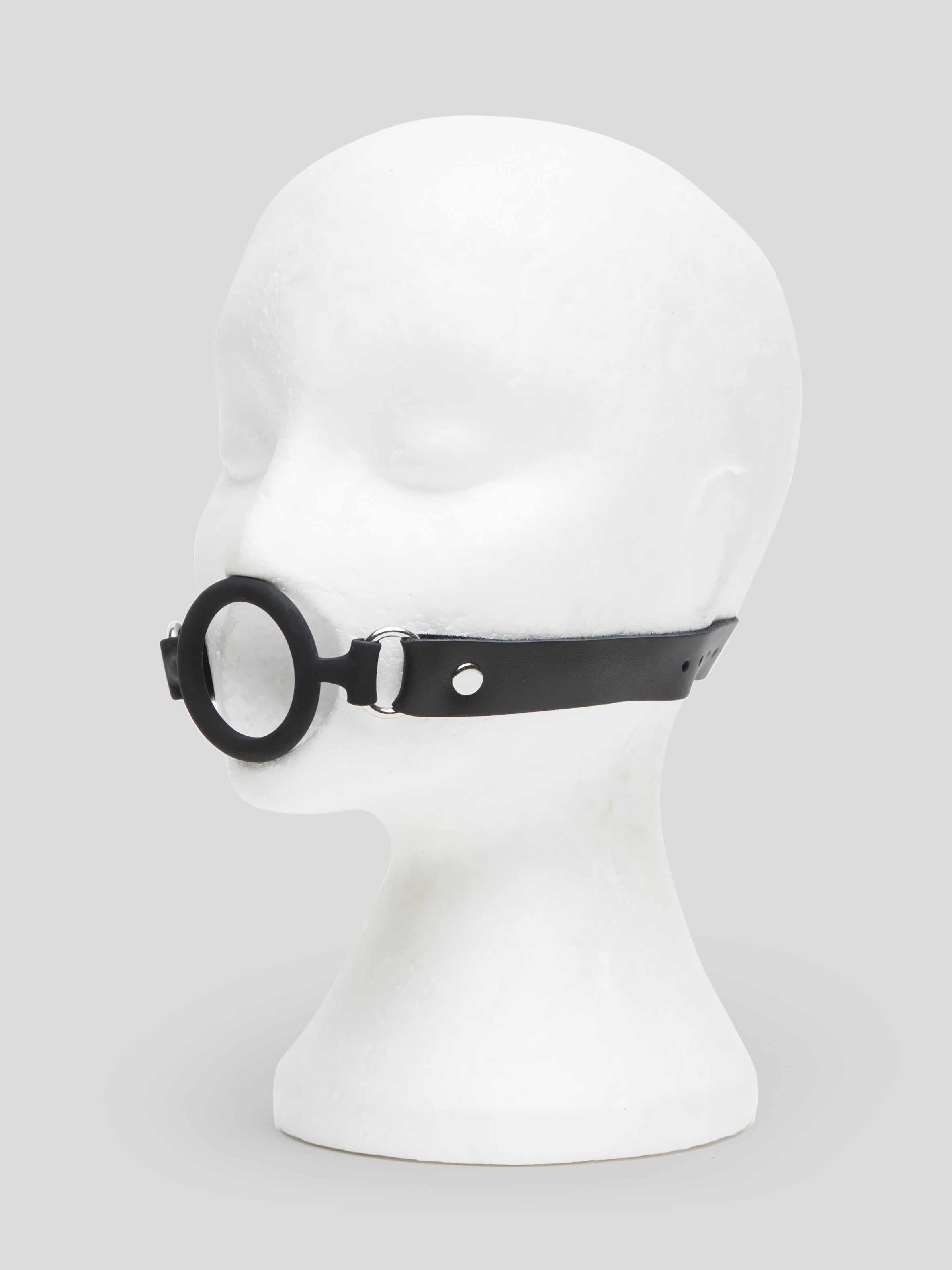 Bondage Boutique Silicone O-Ring Gag 1.5-Inches Diameter, Black, hi-res