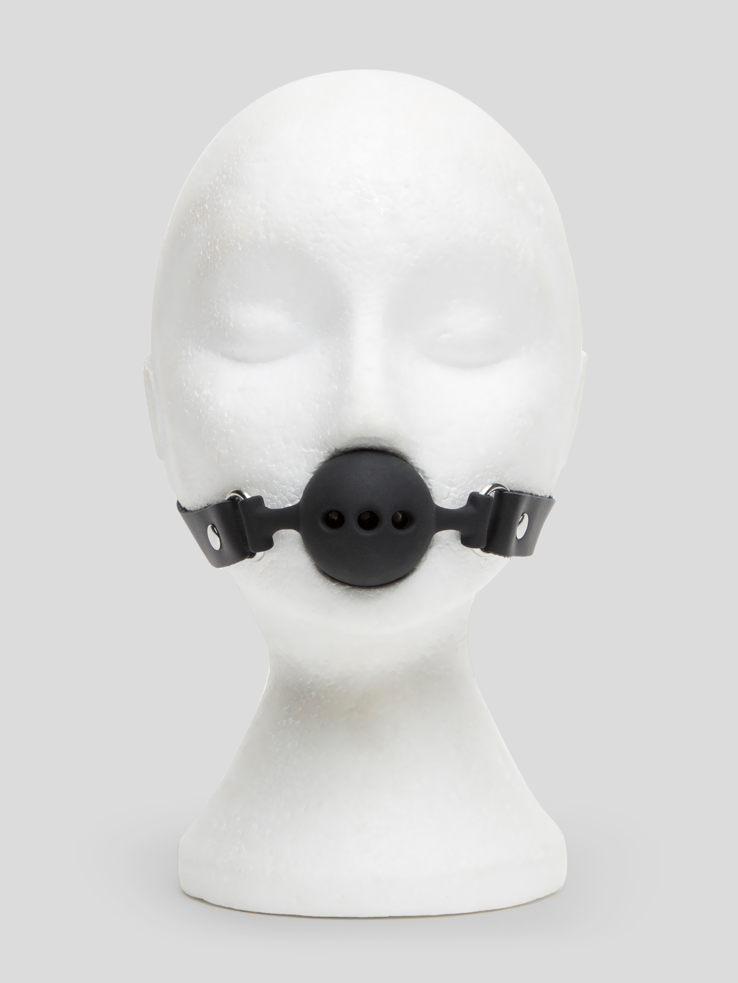Bondage Boutique Medium Silicone Breathable Ball Gag, Black, hi-res