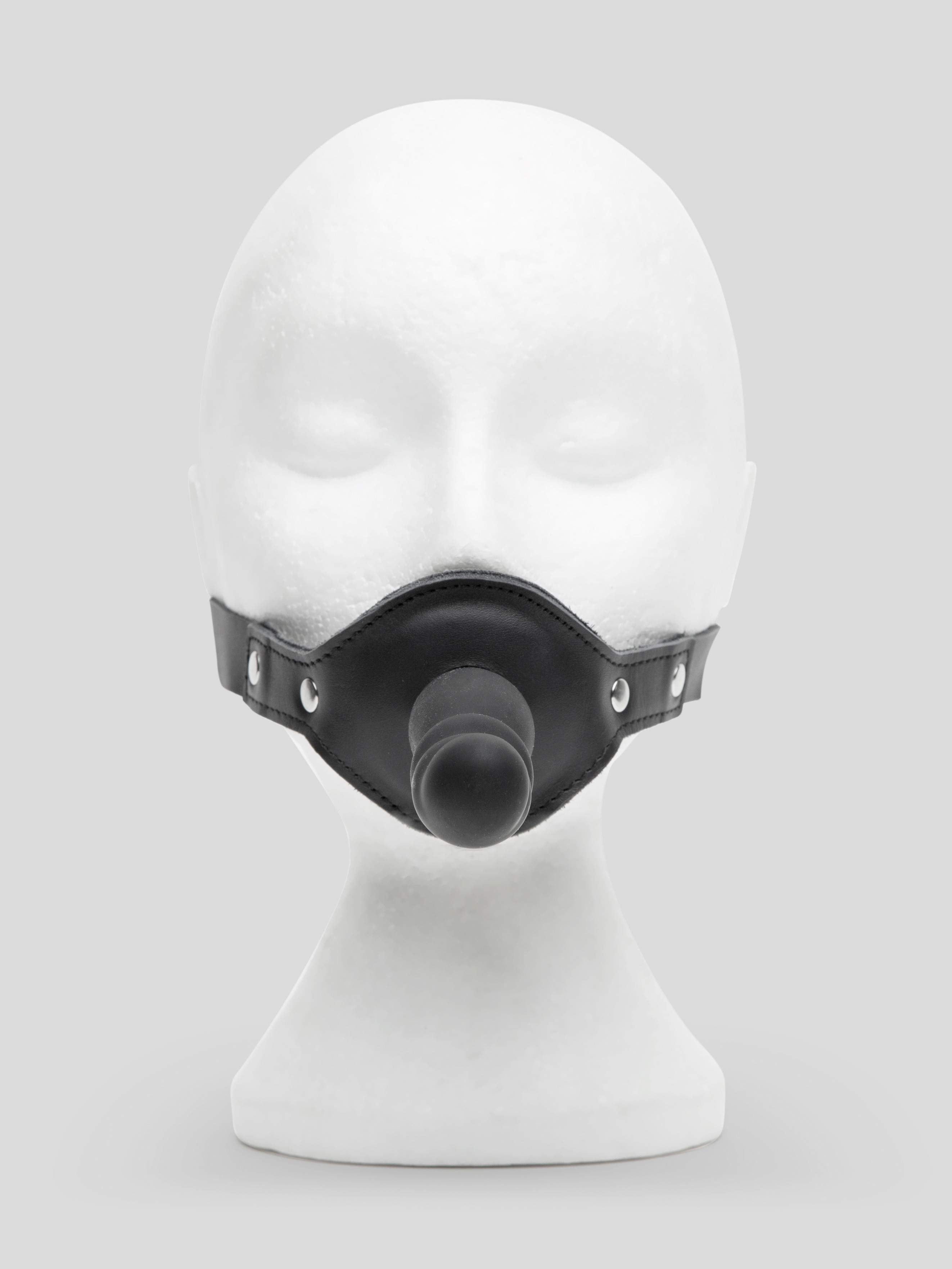 Bondage Boutique Silicone Gag with Dildo 5 Inch., Black, hi-res