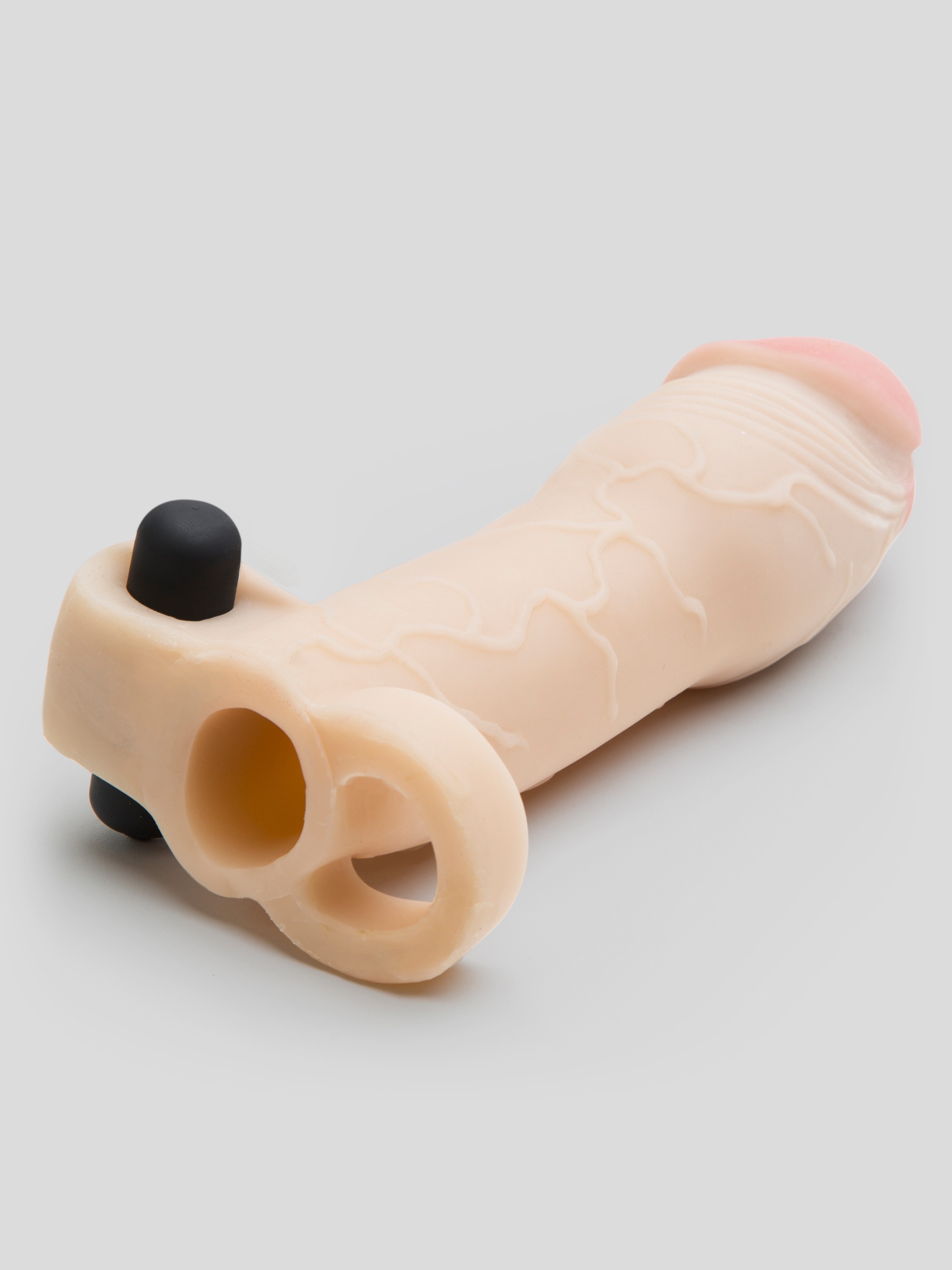 Fantasy X-Tensions 2 Extra Inches Extra Girthy Vibrating Penis Extender, Flesh Pink, hi-res