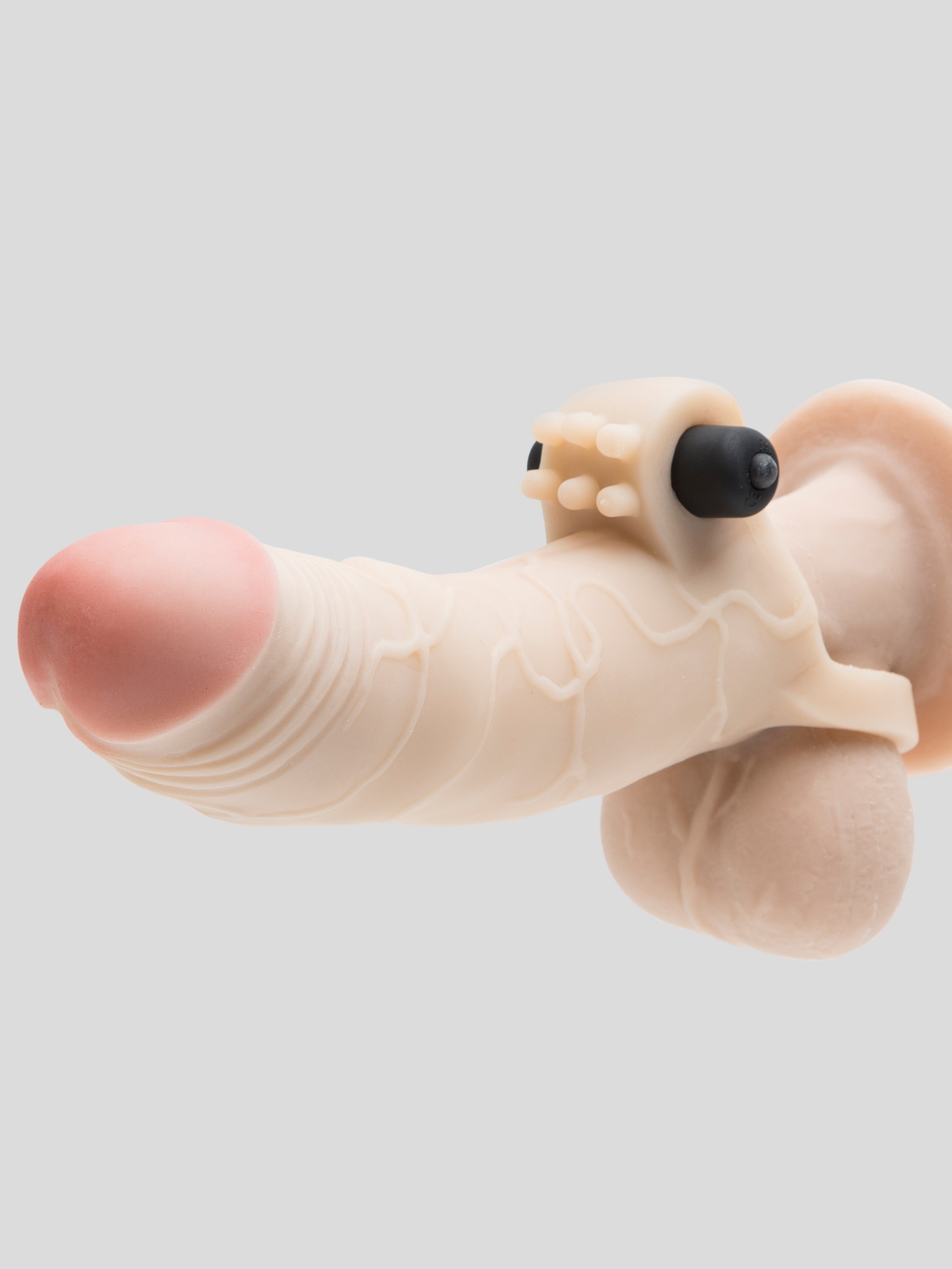 Fantasy X-Tensions 2 Extra Inches Extra Girthy Vibrating Penis Extender, Flesh Pink, hi-res