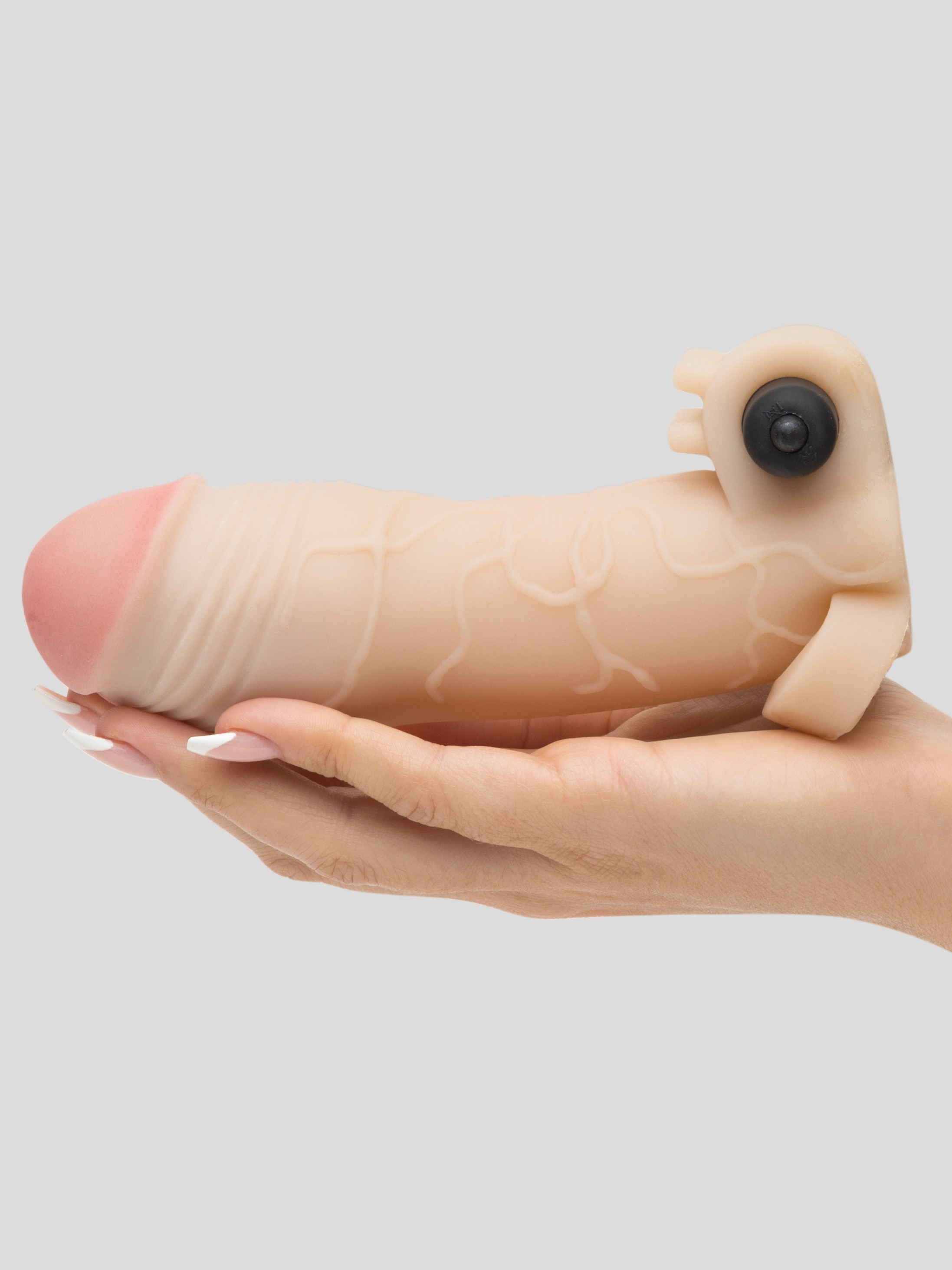 Fantasy X-Tensions 2 Extra Inches Extra Girthy Vibrating Penis Extender, Flesh Pink, hi-res