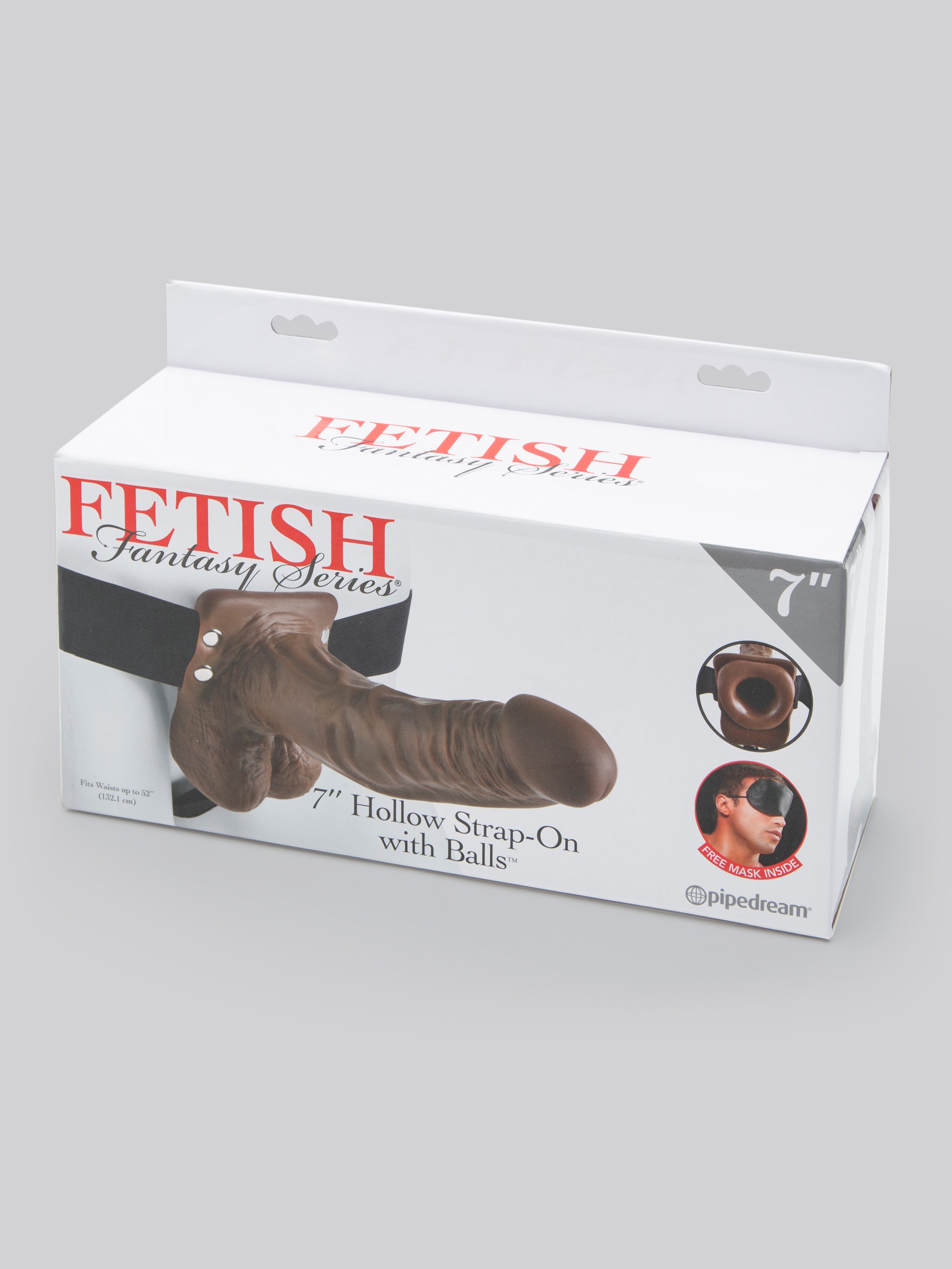 Fetish Fantasy Hollow Strap-On with Balls 7 Inch, Flesh Brown, hi-res