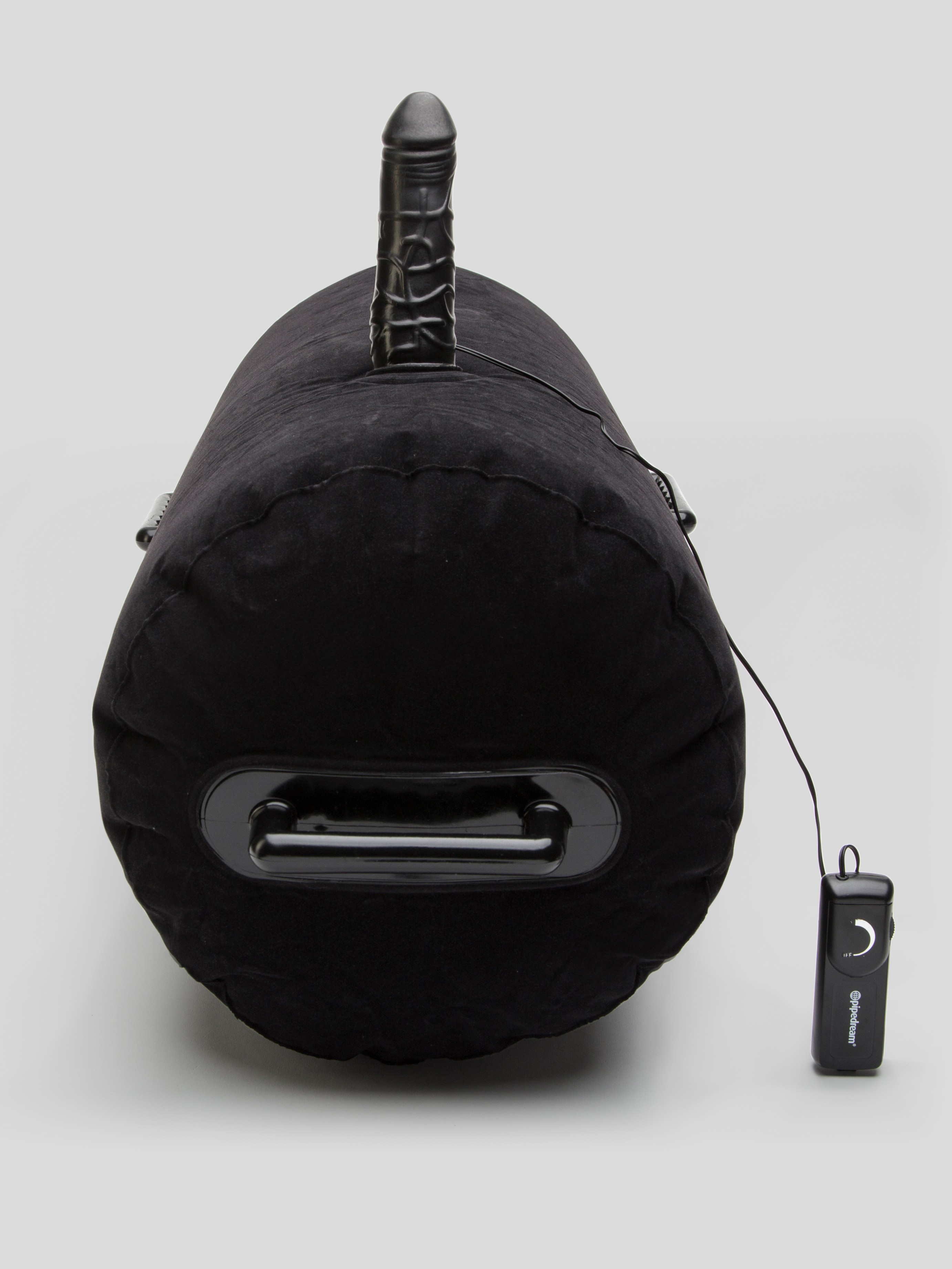 Fetish Fantasy Inflatable Ride on Cushion with Realistic Vibrating Dildo, Black, hi-res