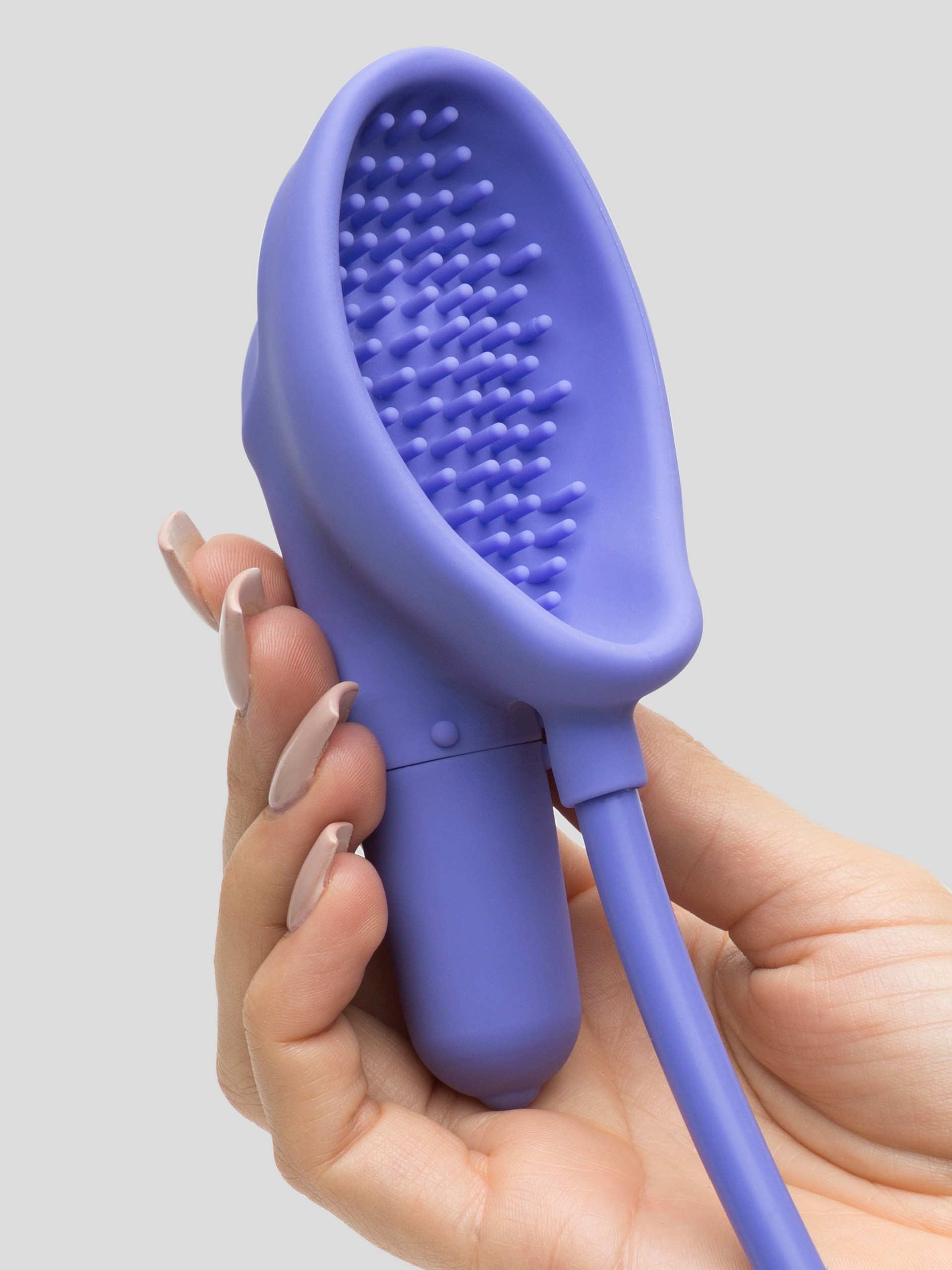 Vibrating Silicone Pussy Pump with Teasing Ticklers, Purple, hi-res