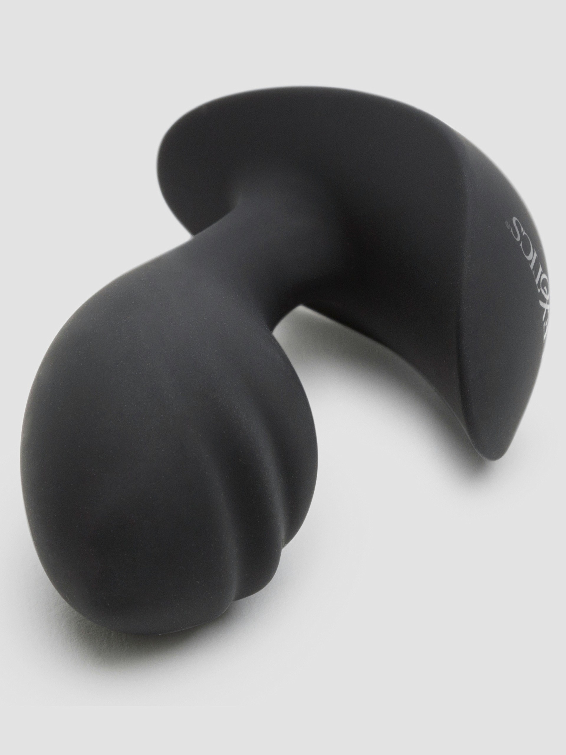Booty Call Silicone Curved and Ridged Butt Plug, Black, hi-res