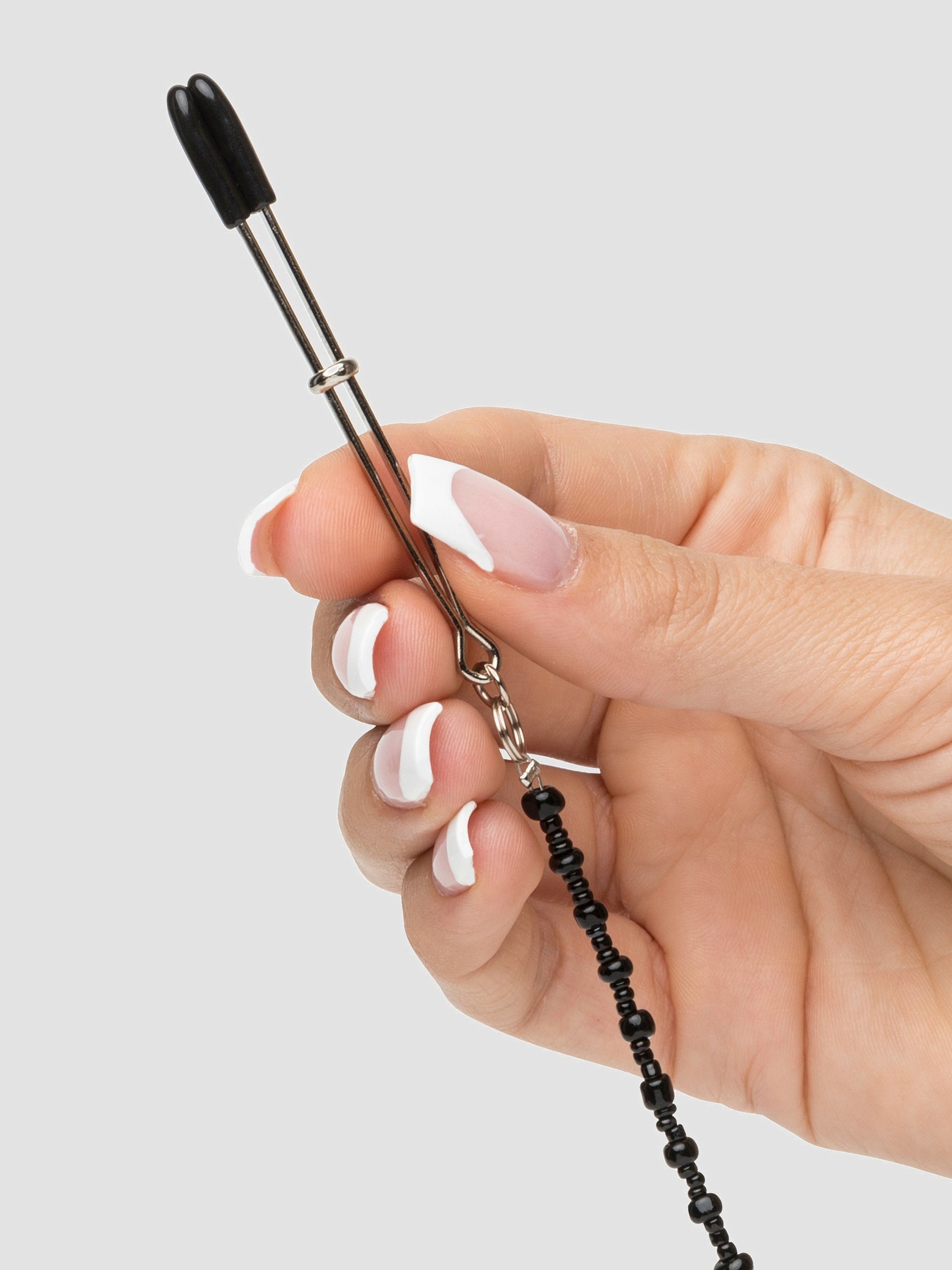 Nipple Play Beaded Intimate Clit and Nipple Clamps, Black, hi-res