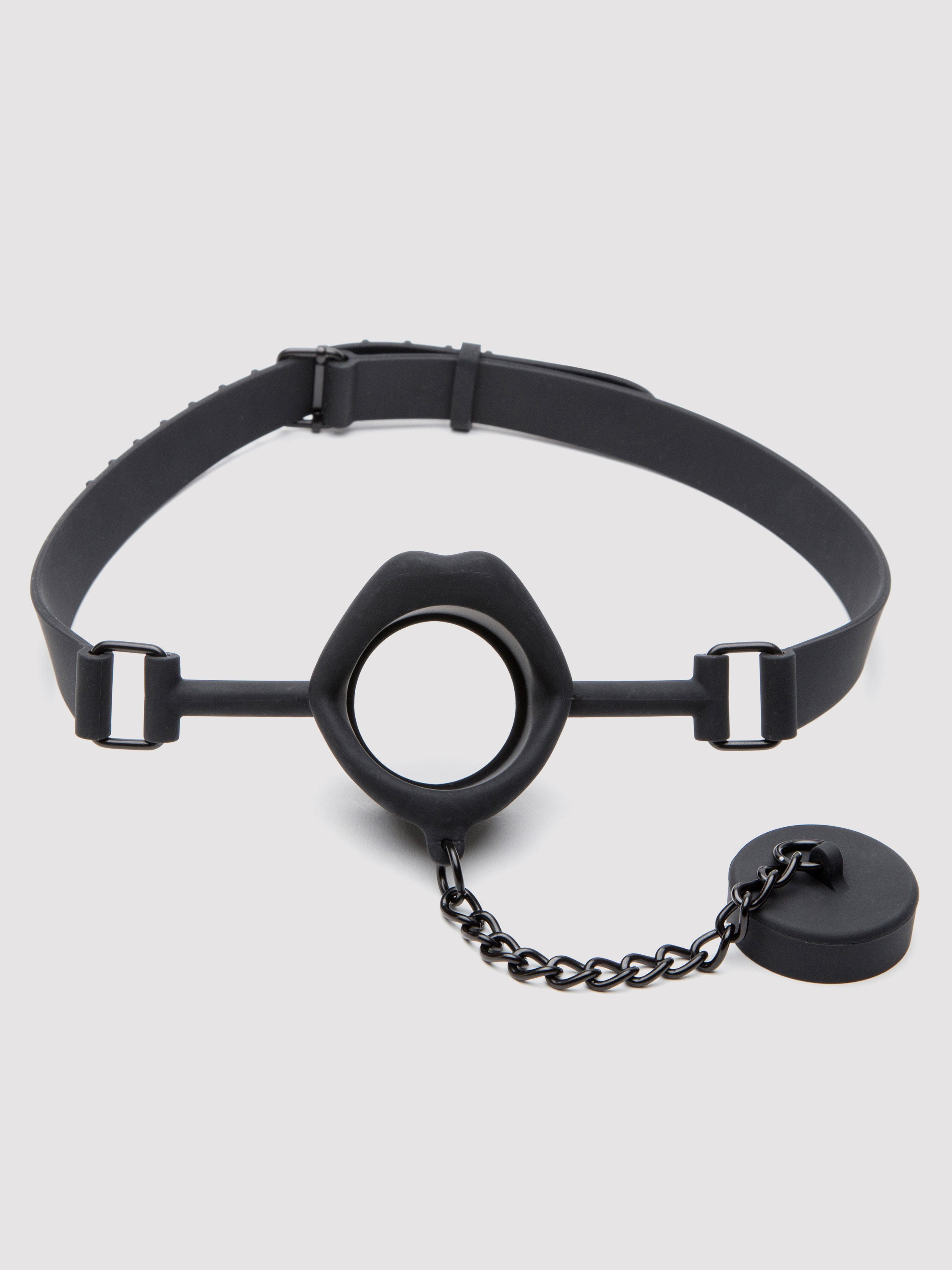 Scandal Silicone Stopper O-Ring Gag 2-Inches Diameter, Black, hi-res