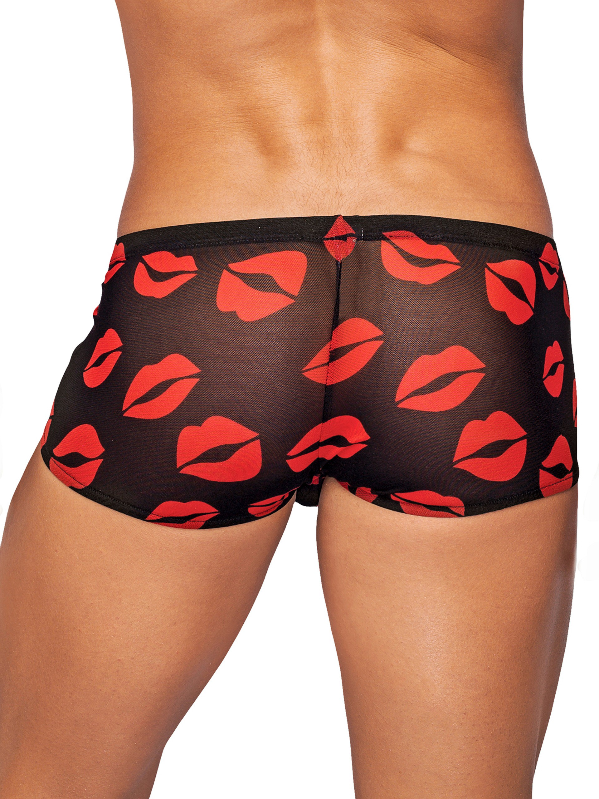 Male Power Lipstick Kisses Boxer Shorts, Black, hi-res