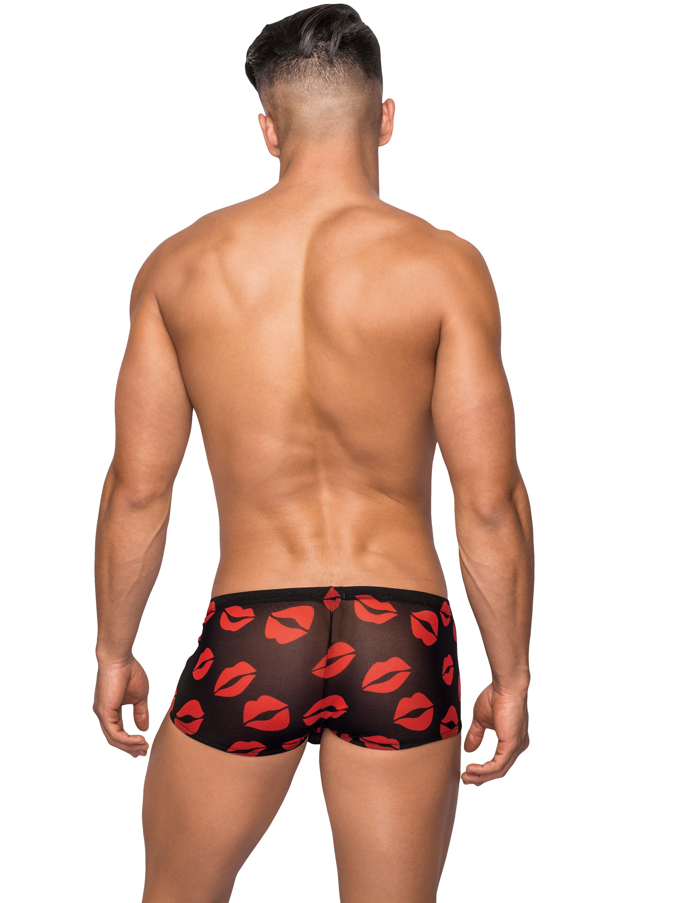 Male Power Lipstick Kisses Boxer Shorts, Black, hi-res